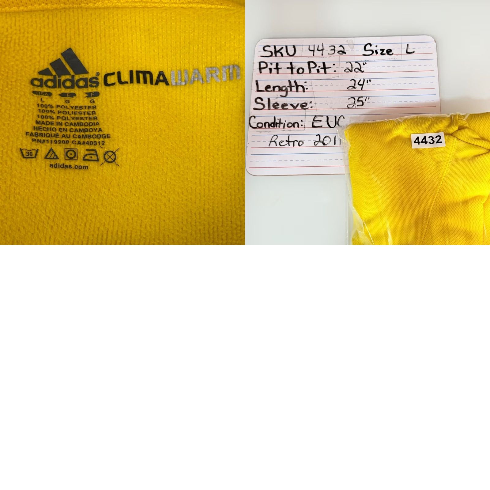 Adidas Adidas Mens L Michigan Wolverines Hoodie Yellow ClimaWarm Pullover Retro Sports Size US L / EU 52-54 / 3 - 8 Thumbnail