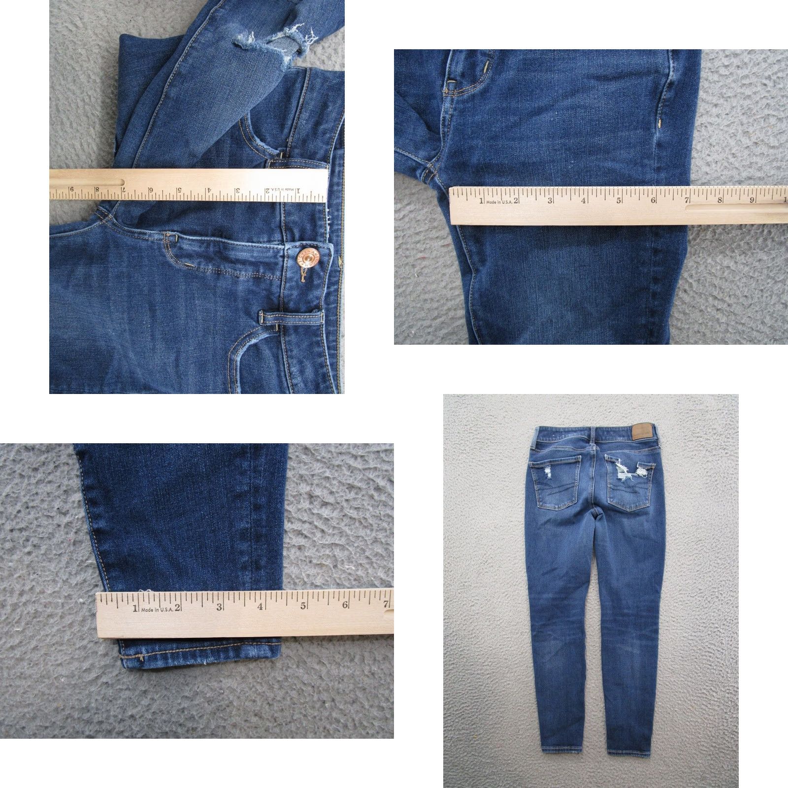 American Eagle Outfitters American Eagle Women's Blue Stretch Dream Jean Jegging Size 0 Short Distressed Jegging Jeans Women XS-Short Size 25" / US 0 / IT 36 - 8 Thumbnail