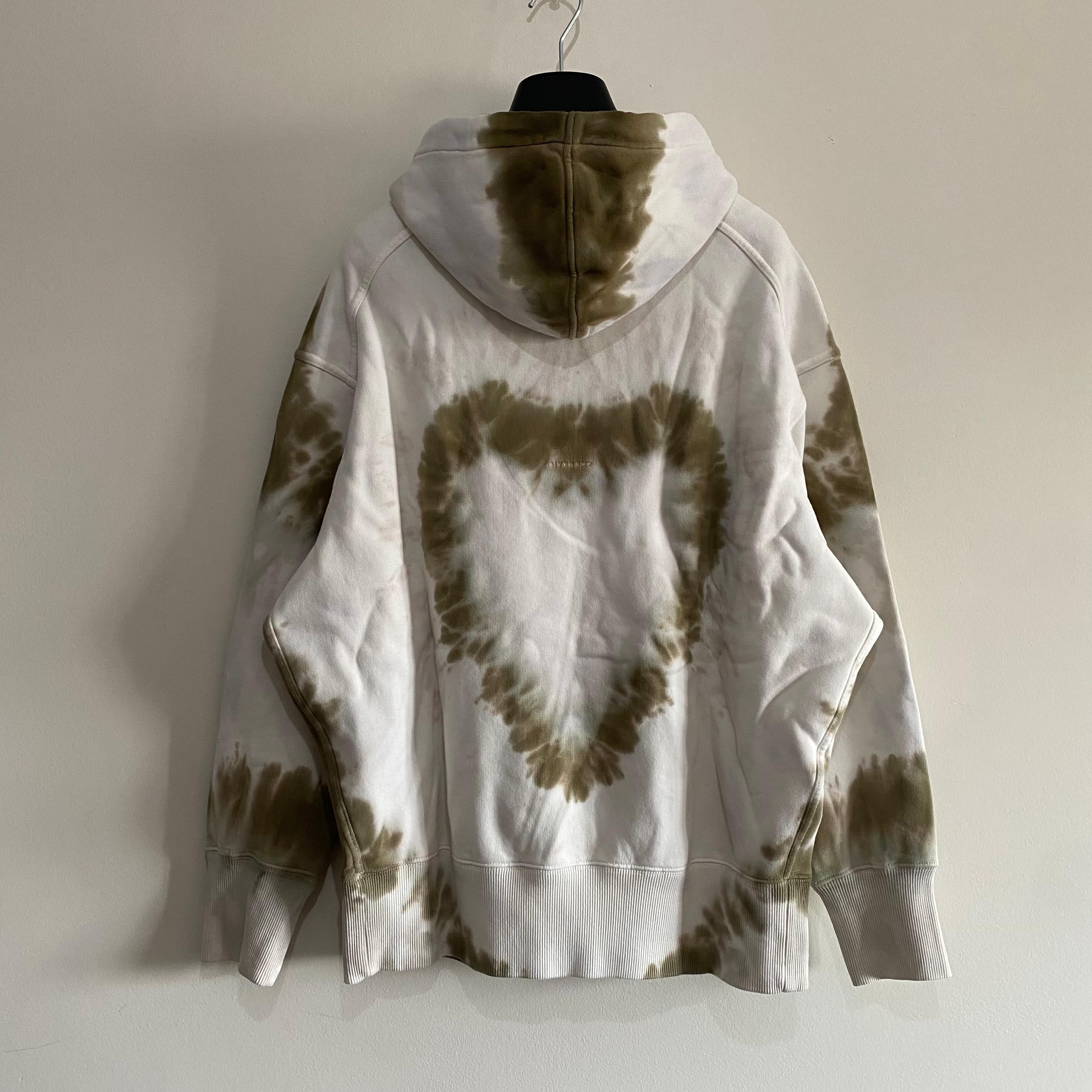 Givenchy Green And White Tie Dye Heart Logo Oversized Hoodie Size XS / US 0-2 / IT 36-38 - 10 Thumbnail