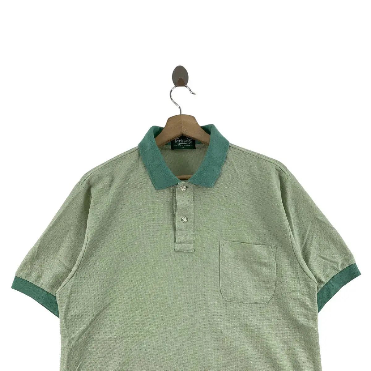 Vintage Vintage CARLSBERG COPENHAGEN Beer Polo Tee Shirt Top Size US M / EU 48-50 / 2 - 2 Thumbnail
