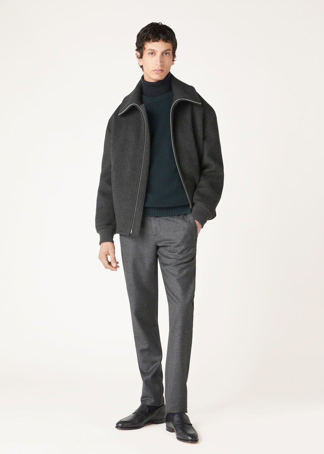 Loro Piana o1w1db10725 FAO6211 Mastallone Crewneck Sweater Dark Green Size US L / EU 52-54 / 3 - 2 Thumbnail