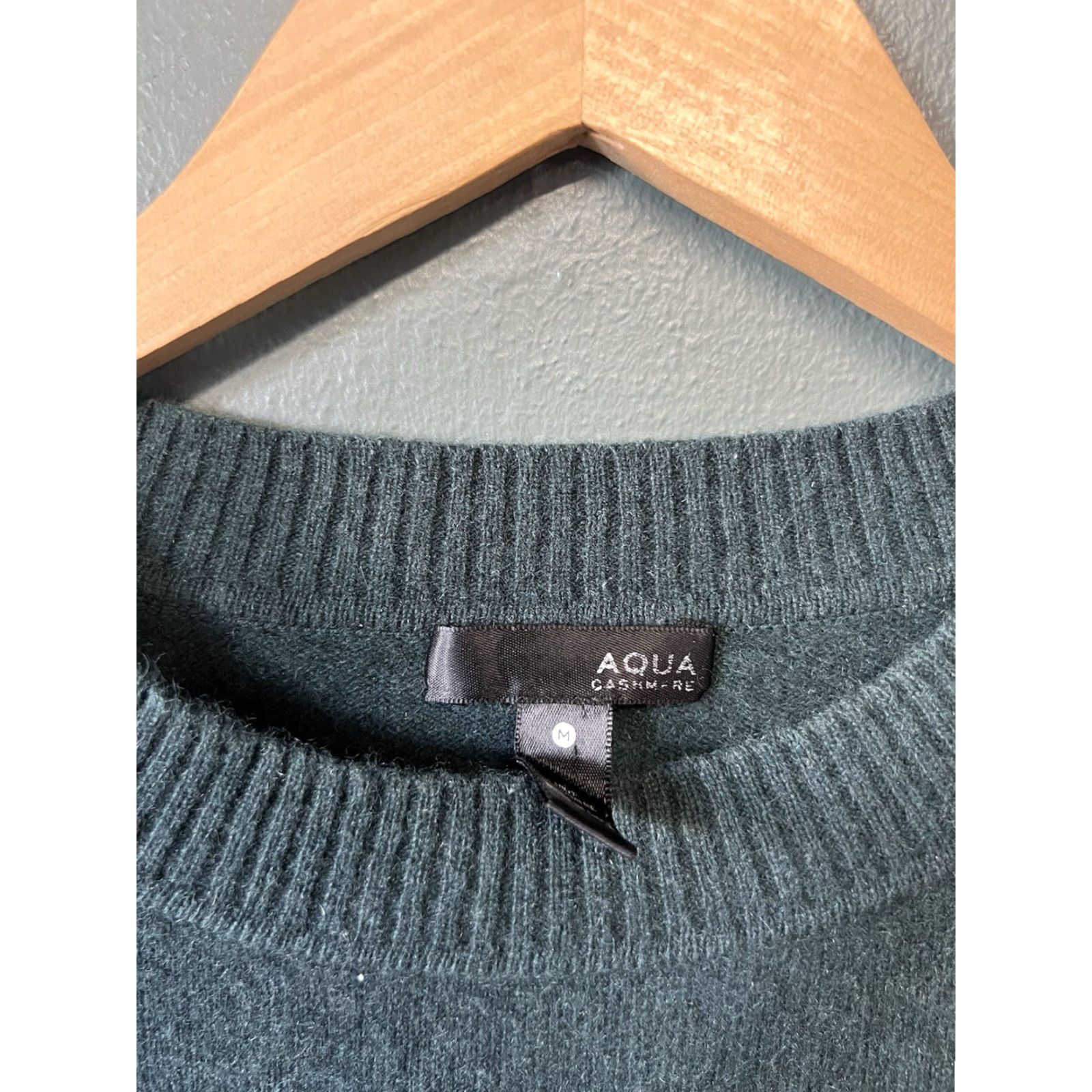 AQUA Aqua Green Long Sleeve Sweatshirt Mens M Cashmere Pullover Shirt Size US M / EU 48-50 / 2 - 3 Thumbnail