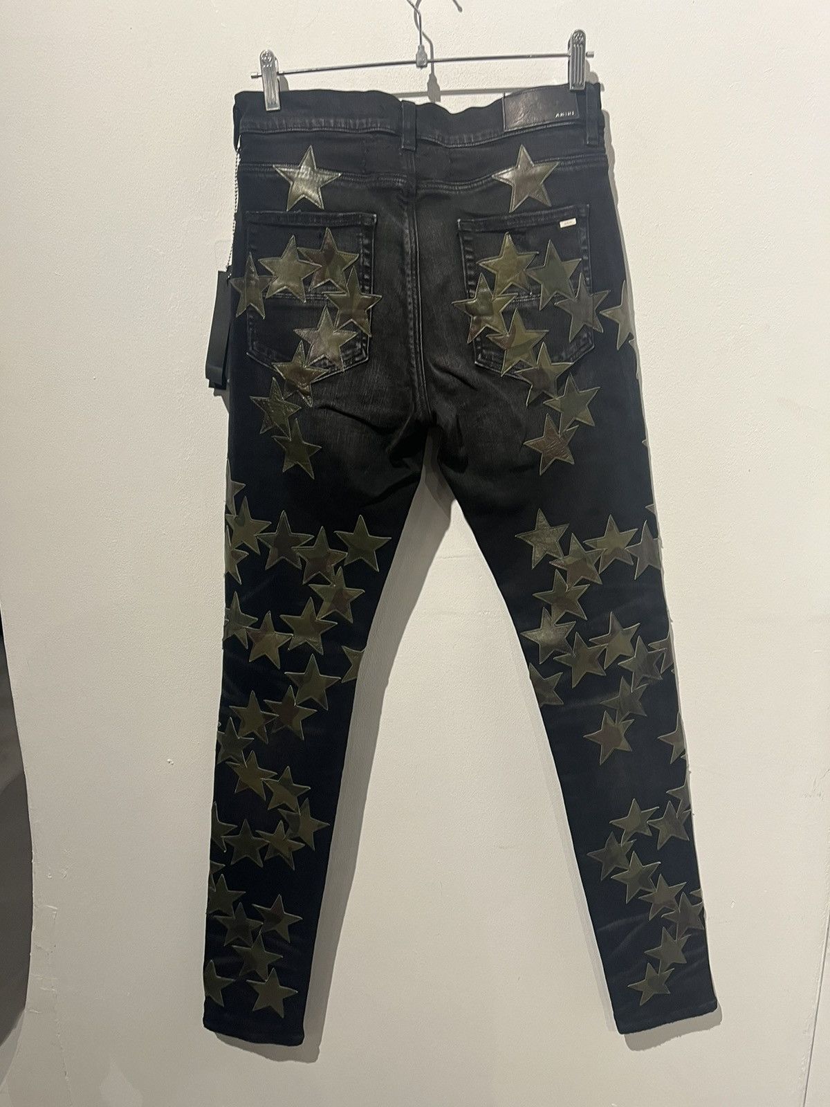 Amiri AMIRI CHEMIST RARE BLACK CAMO LEATHER STARS DENIM Size US 32 / EU 48 - 11 Thumbnail