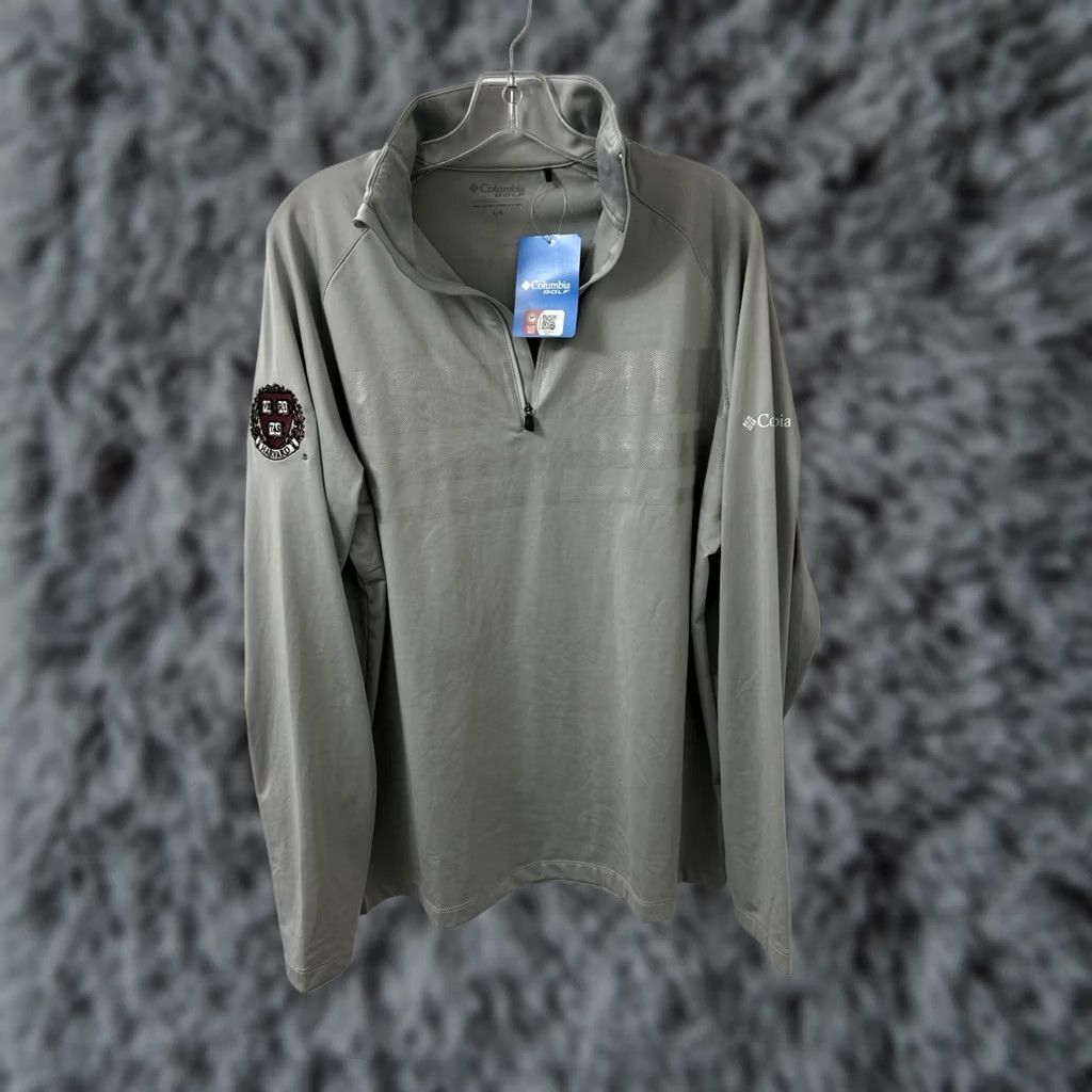 Vintage Columbia Harvard University Omni-Wick Picker Pullover Mens L Gray NWT Mock Neck 1/4 Zip Size US L / EU 52-54 / 3 - 1 Thumbnail