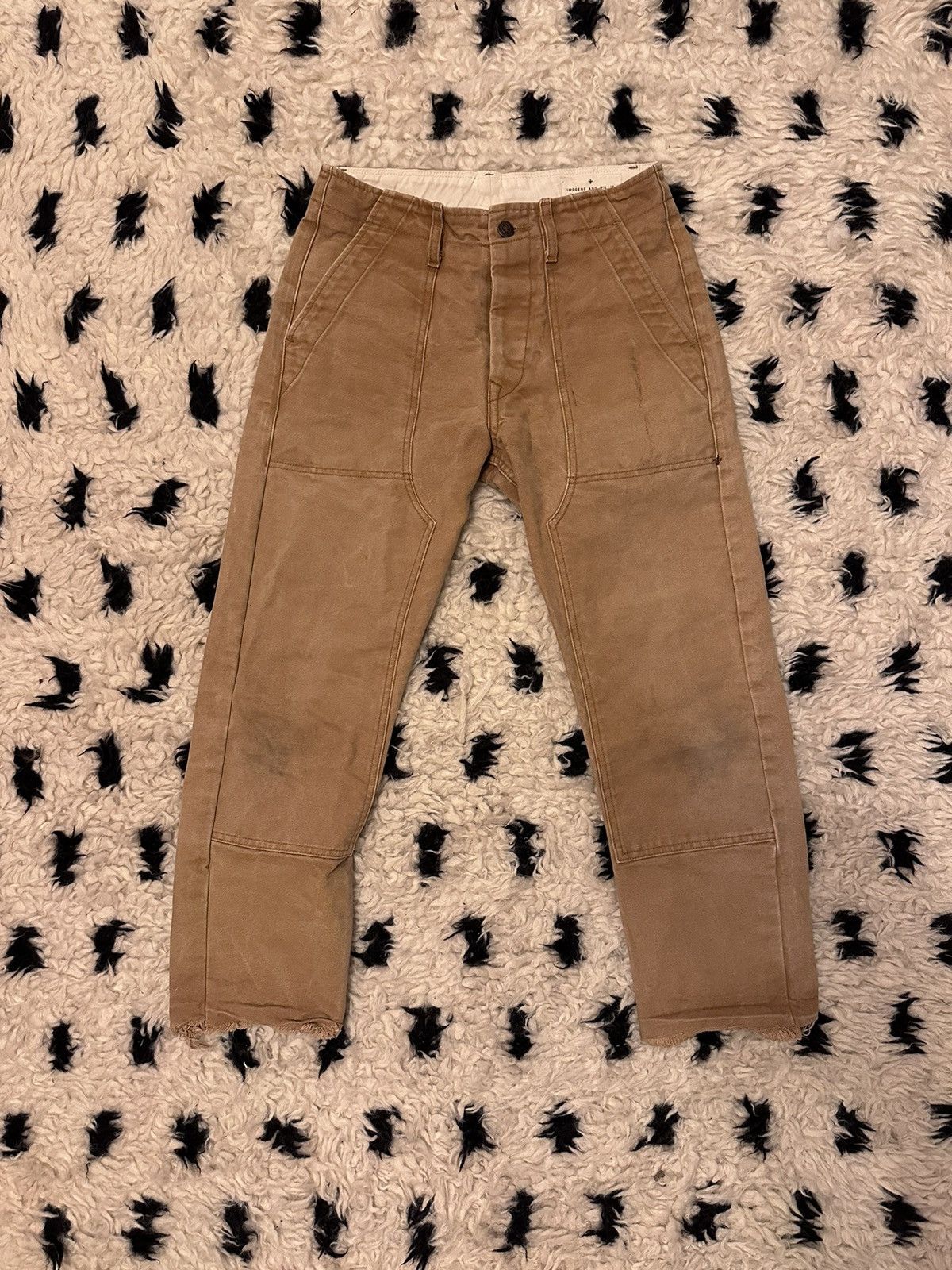 image of Imogene Willie Imogene + Willie Hencye Double Knee Pants in Khaki, Men's (Size 30)