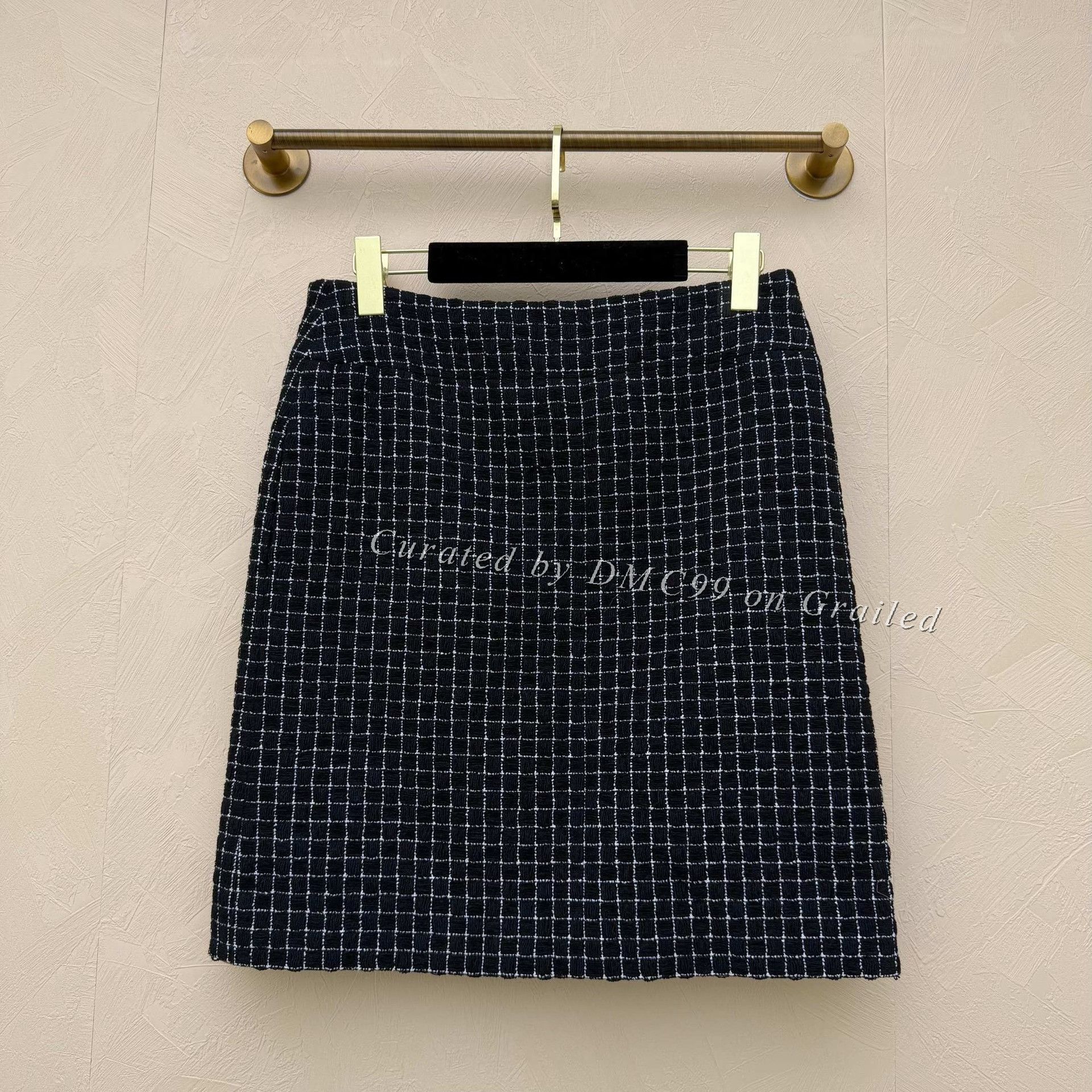Chanel Chanel Black White Check Wool Skirt Size 38" / US 16 / IT 52 - 1 Thumbnail
