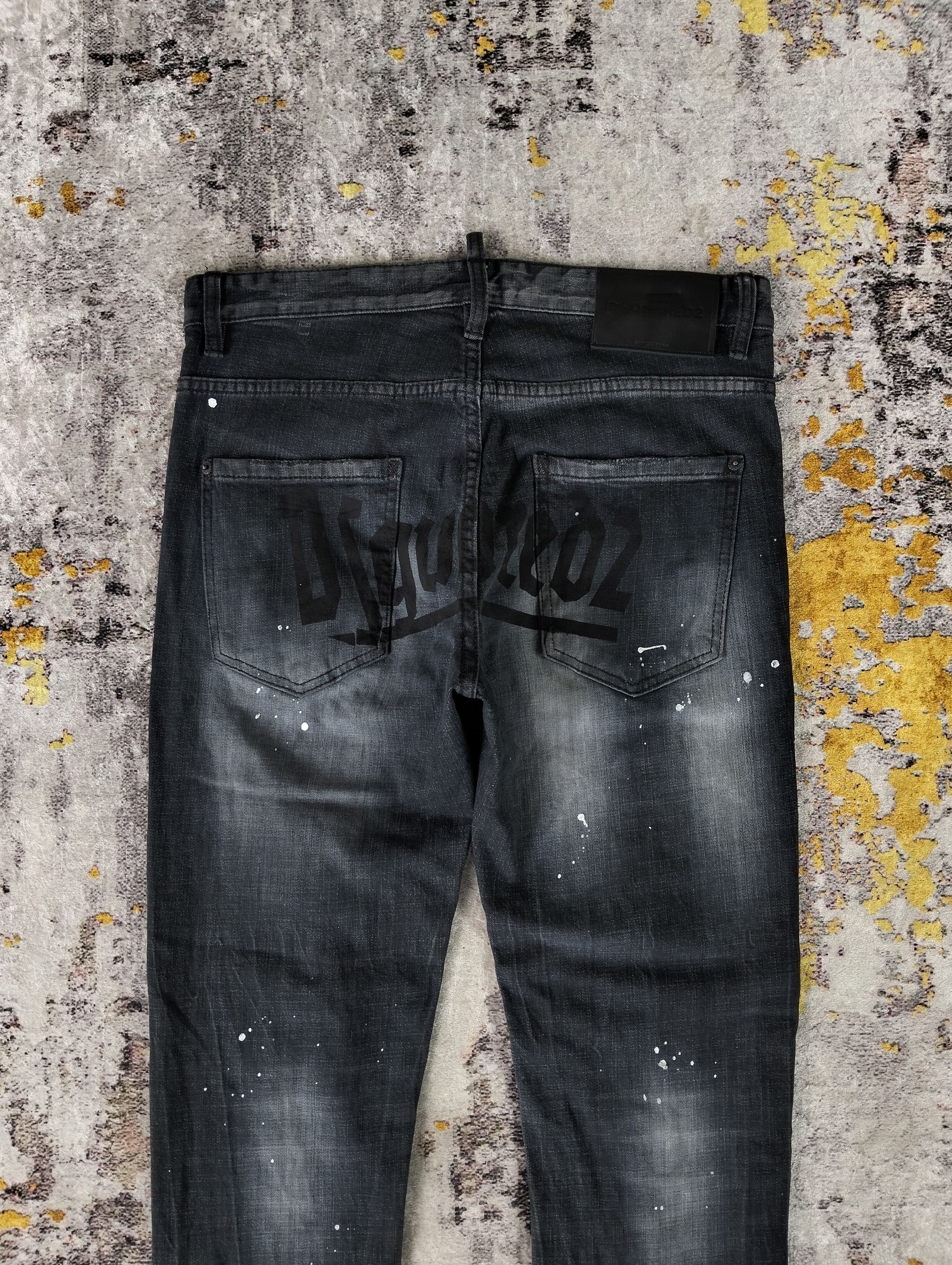 Dsquared2 Distressed Dsquared2 Paint Splatter Rhinestone Skinny Jeans Size US 32 / EU 48 - 3 Thumbnail