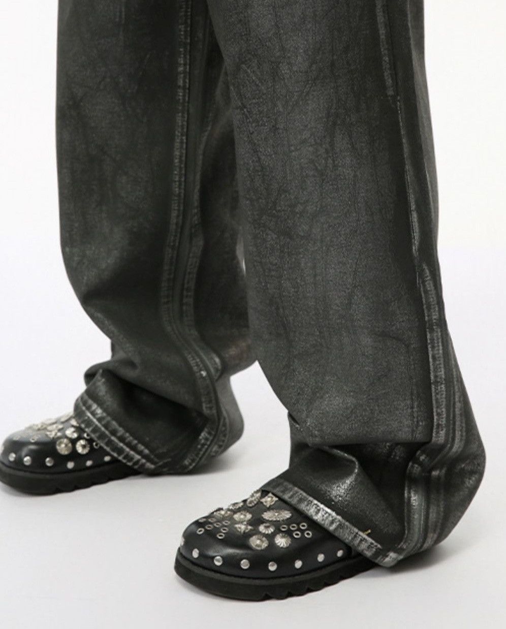 Japanese Brand × Vintage Avant garde fashion washed print faded punk jeans pants Size US 32 / EU 48 - 8 Thumbnail