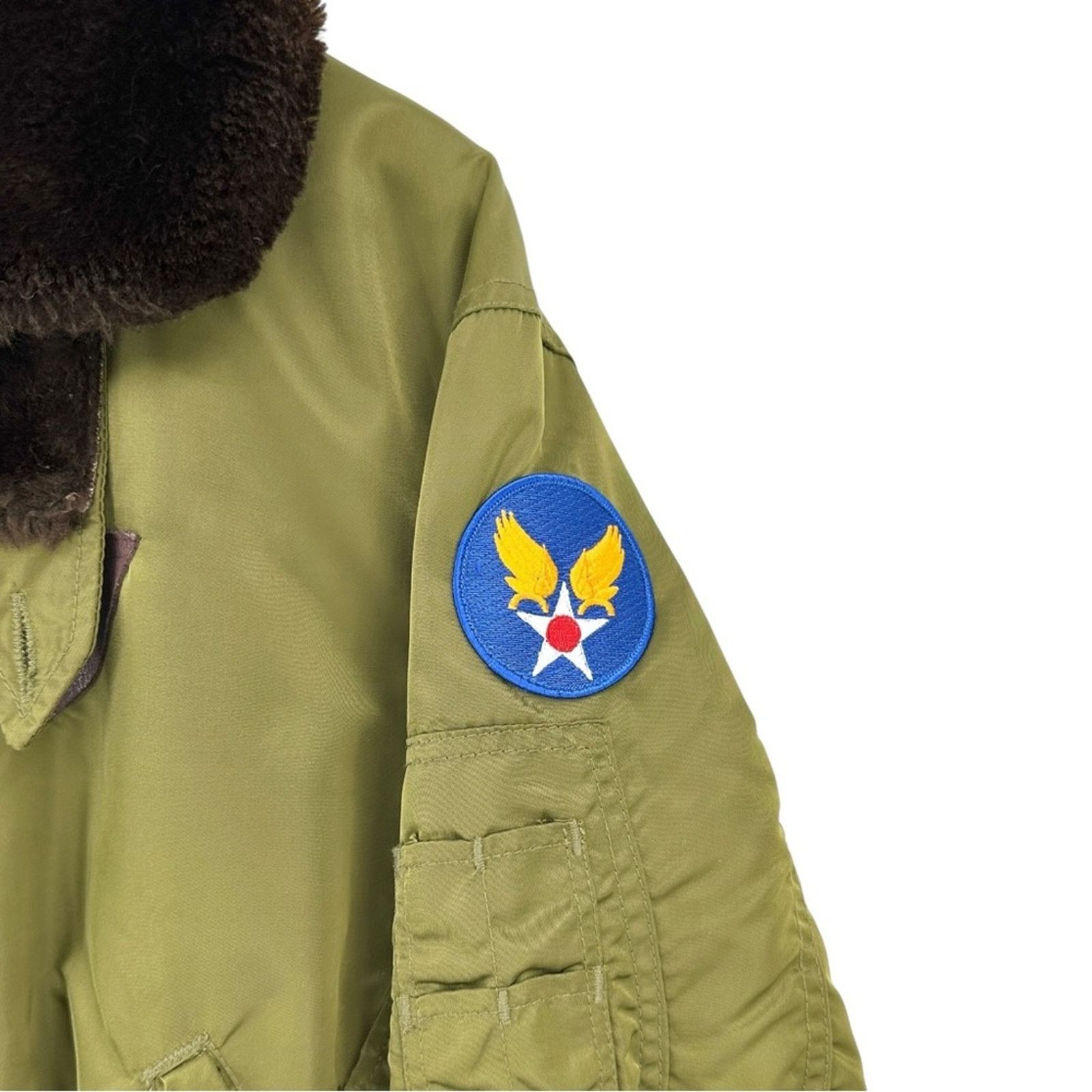 Avirex Vintage 1980s B-15 Military Army Green Bomber Jacket Size US L / EU 52-54 / 3 - 4 Thumbnail