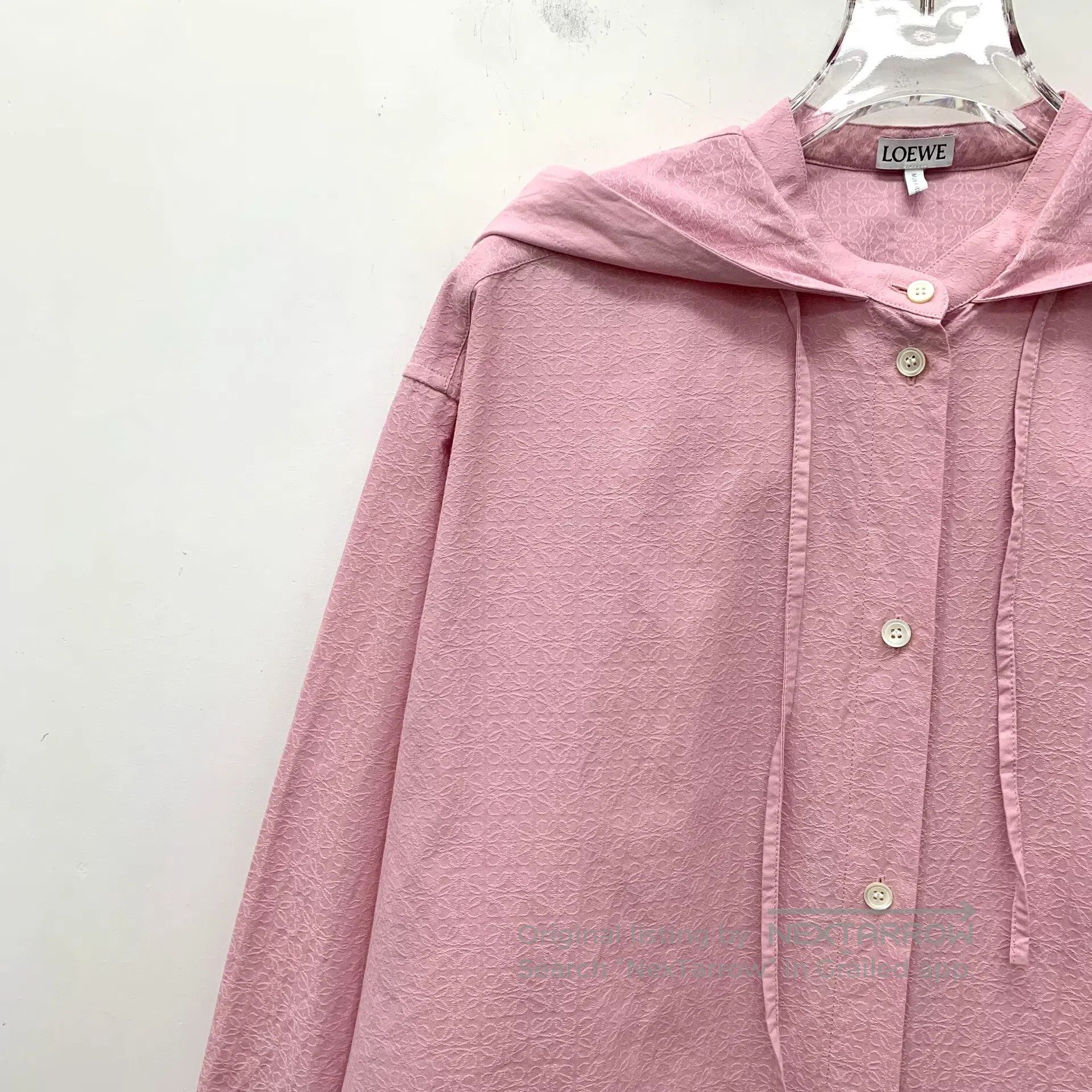 Loewe Loewe Pink logo dark pattern full print cotton hooded draw Size XXS / US 00 / IT 34 - 3 Thumbnail