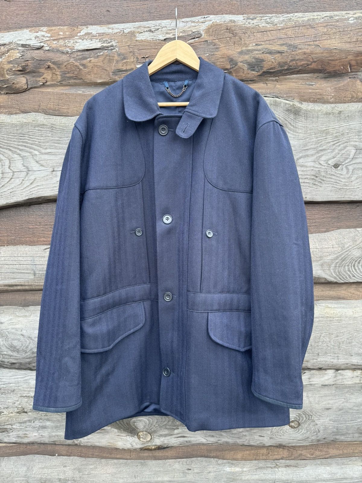 Turnbull & Asser Turnbull Asser Waterproof wool tweed blue coat Size US XL / EU 56 / 4 - 14 Thumbnail
