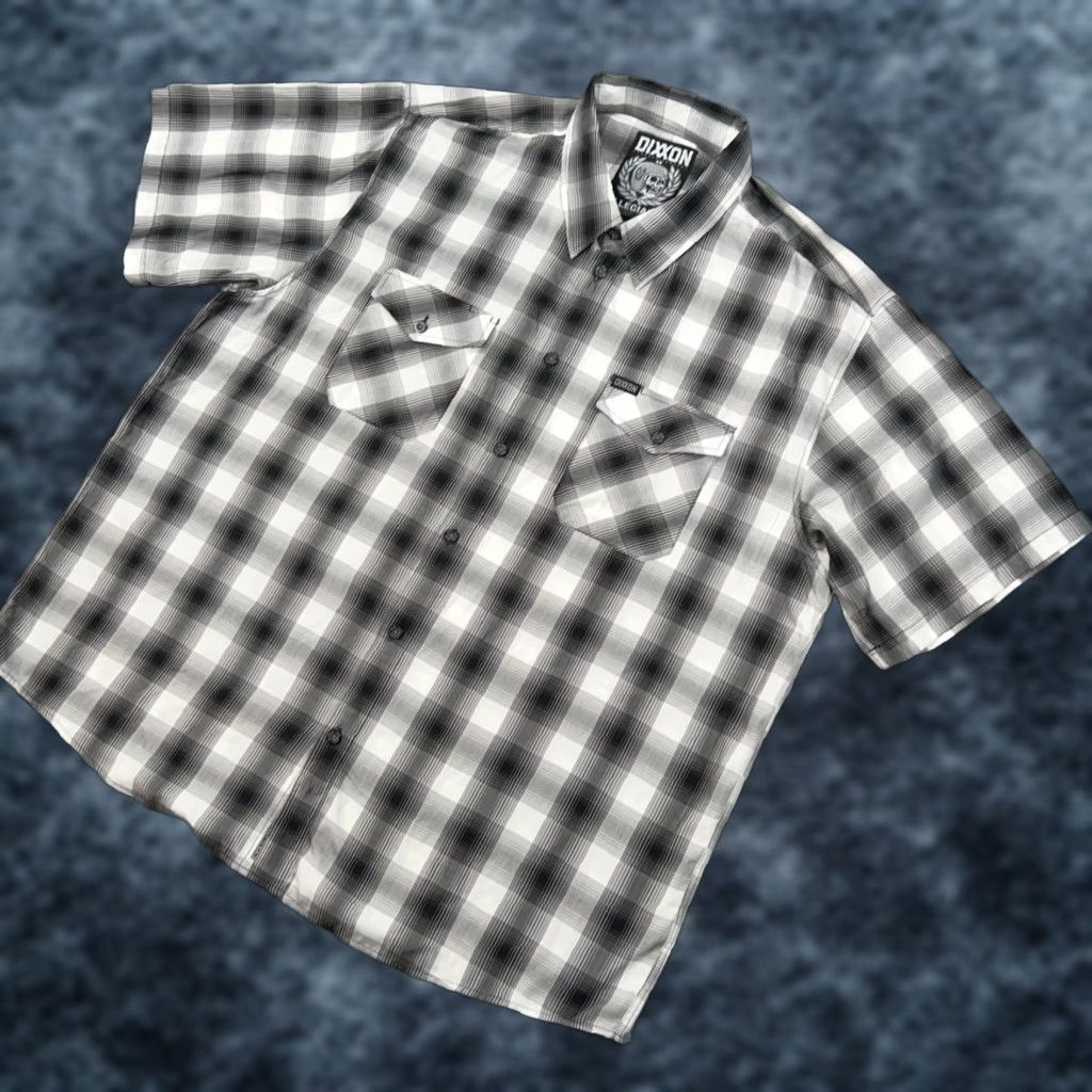 **Dixxon Mens 4XL White Plaid Button-Up Shirt** User: **Dixxon Mens 4XL White Plaid Button-Up Shirt**