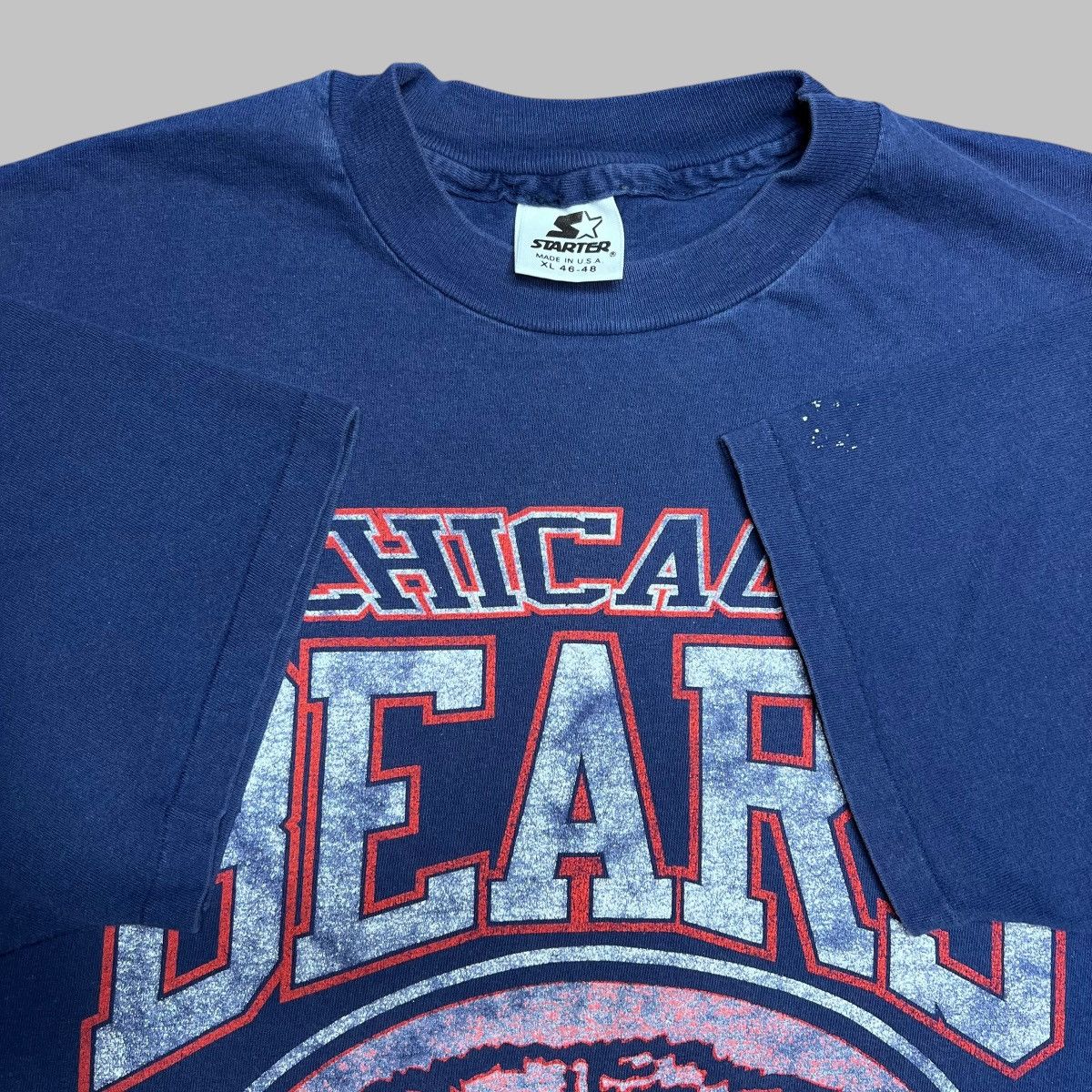 NFL × Starter × Vintage Vtg 90s NFL Chicago Bears Spell Out 3D Graphic Starter Tee Size US XL / EU 56 / 4 - 2 Thumbnail