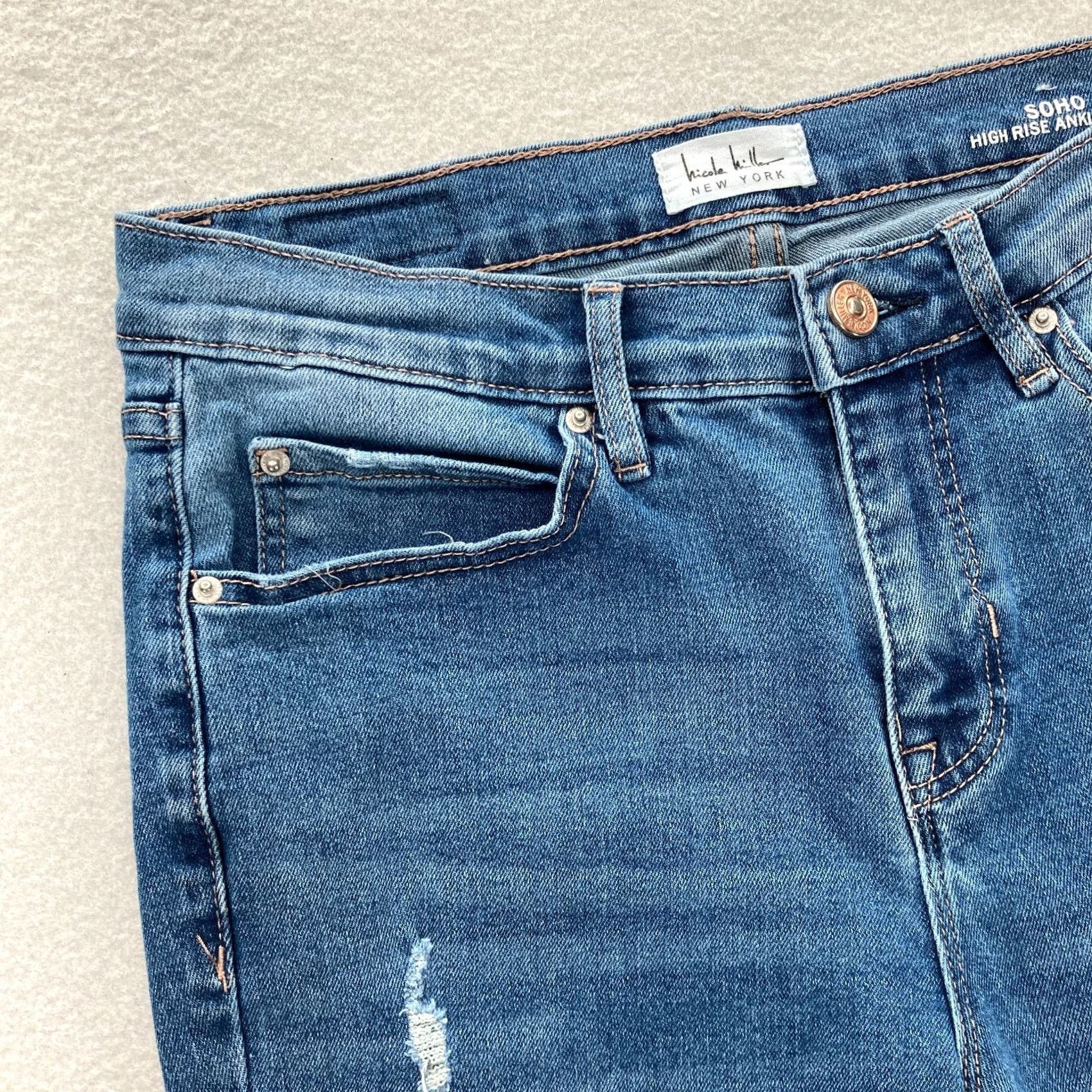 Nicole Miller Nicole Miller Soho Slim Ankle Jeans Women's 4 Blue Stretch Denim High Rise Y2K Size 28" / US 6 / IT 42 - 4 Thumbnail