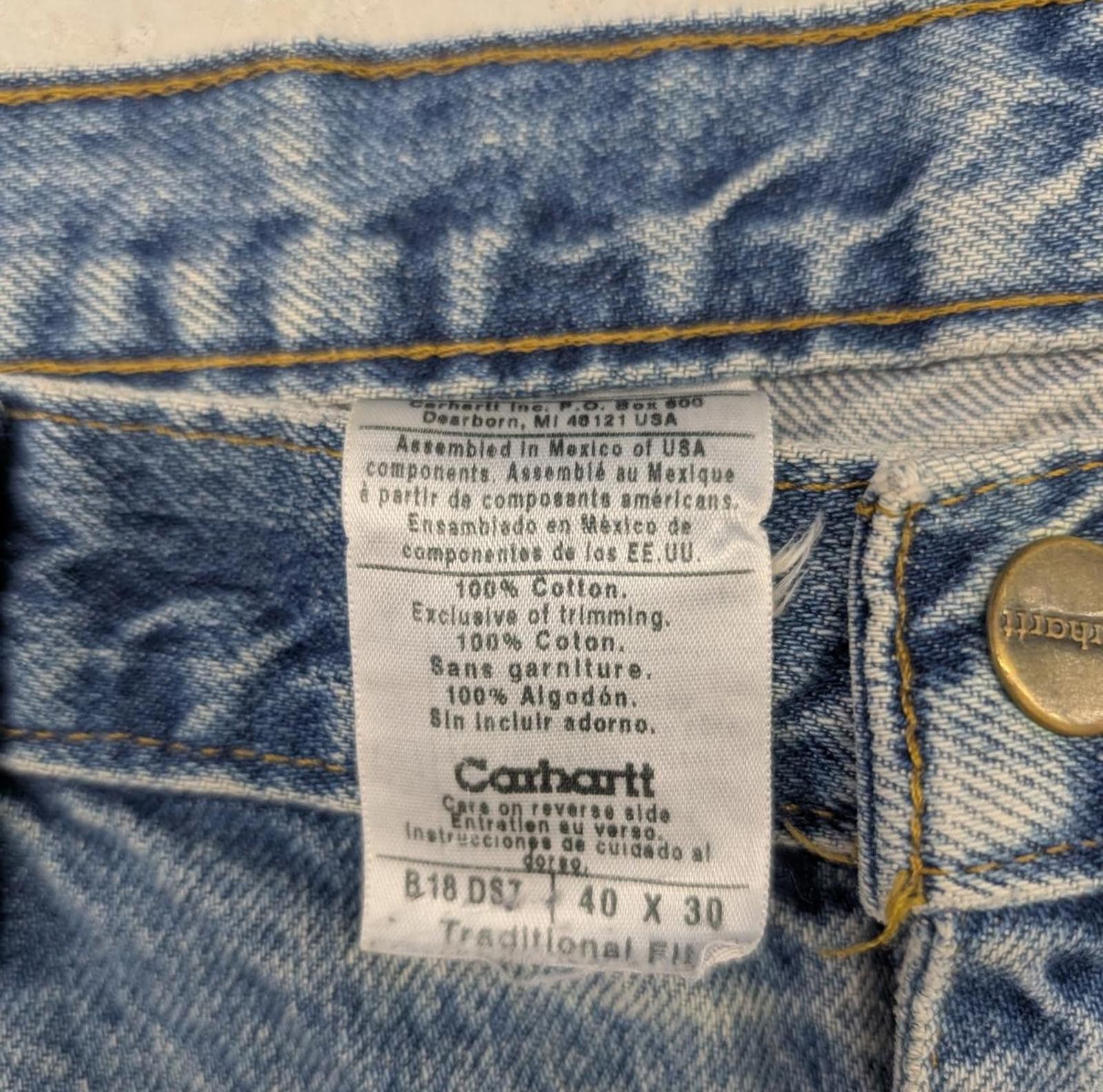 Carhartt Y2K Carhartt Light-Blue Denim Dsitressed Jeans Size US 30 / EU 46 - 8 Thumbnail