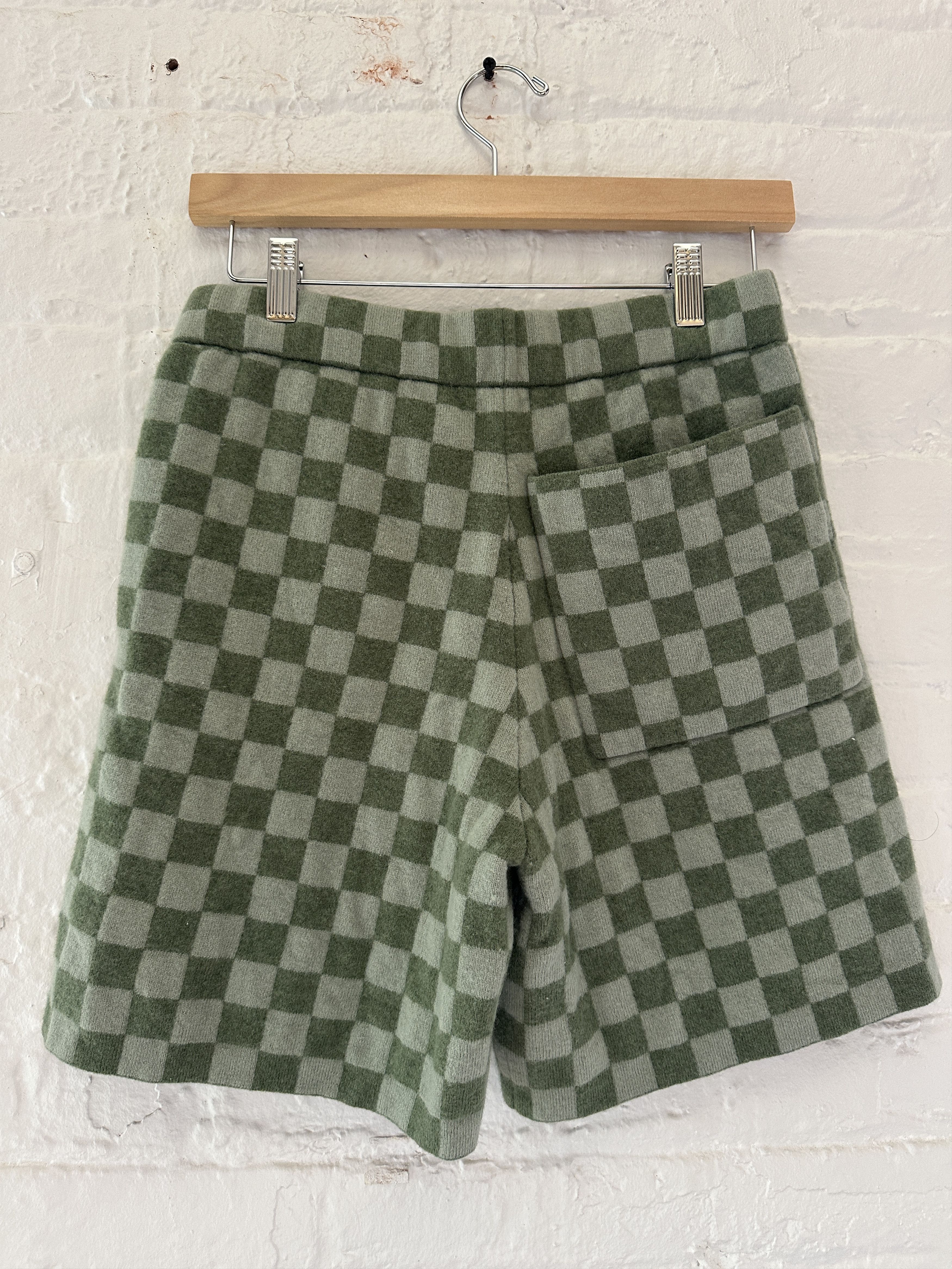 Bode Checkered Merino Wool Shorts