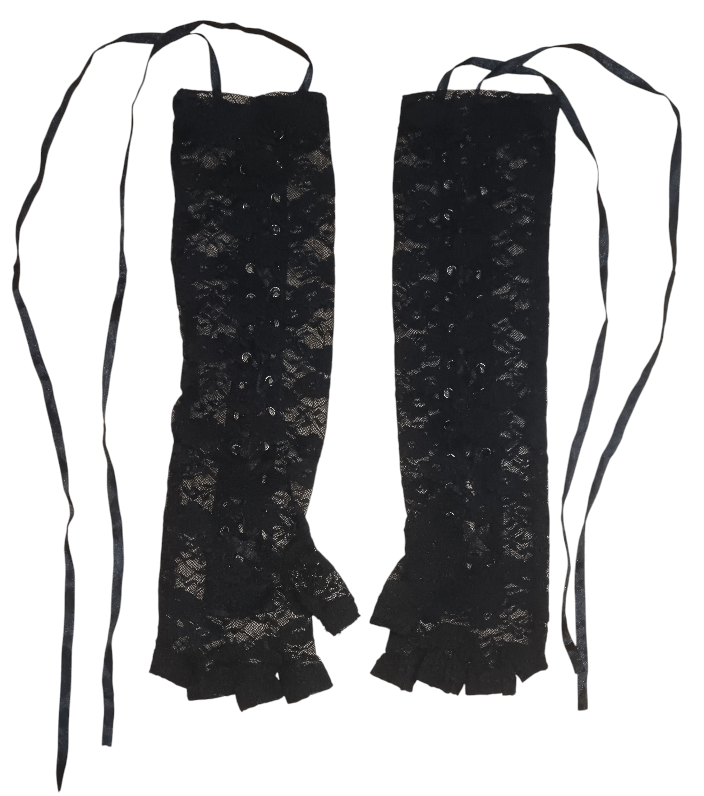 Japanese Brand PUNK GOTHIC BONDAGE MESH GLOVES Size ONE SIZE - 2 Thumbnail