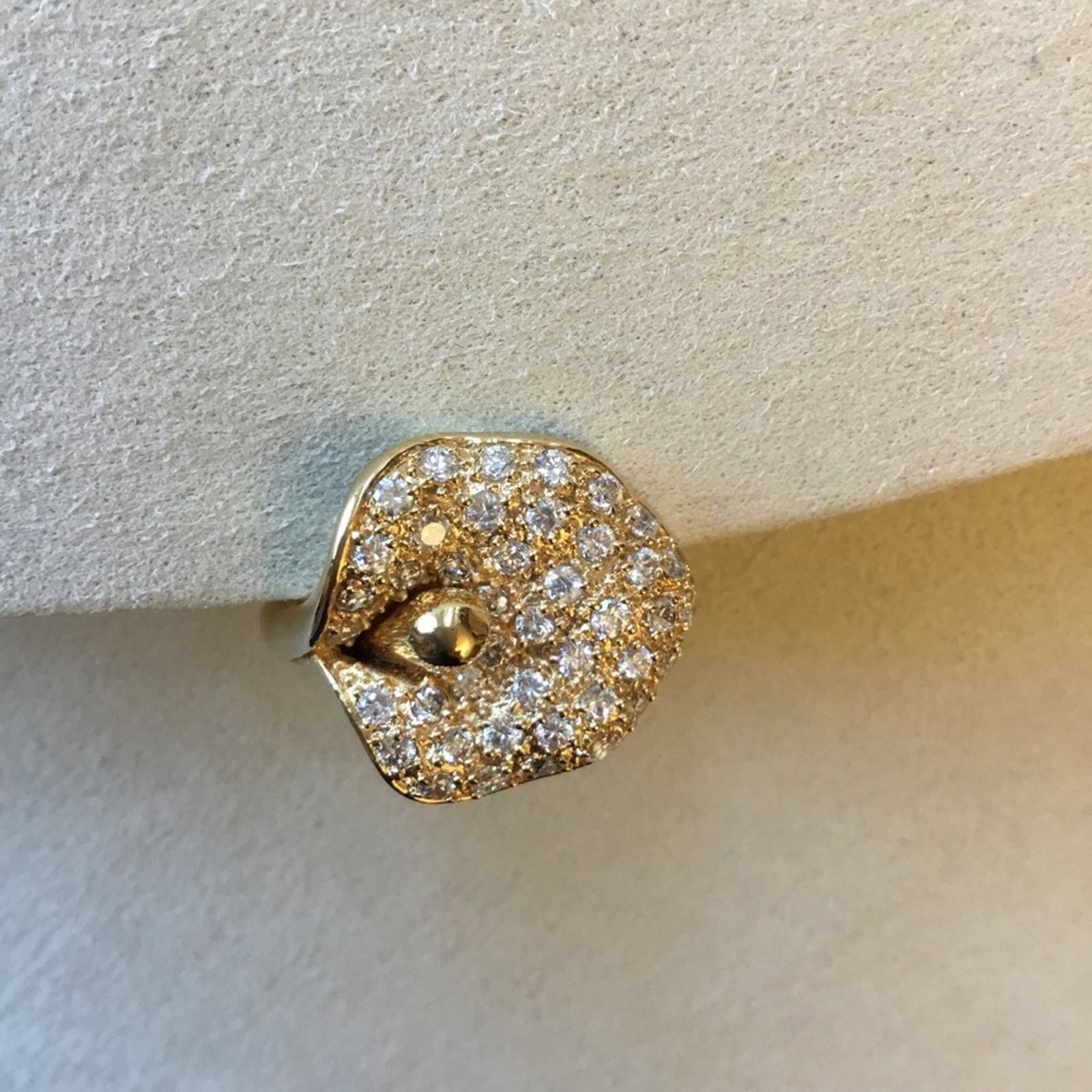 Other Gold Lily Crystal Statement Cocktail Ring Size ONE SIZE - 3 Thumbnail