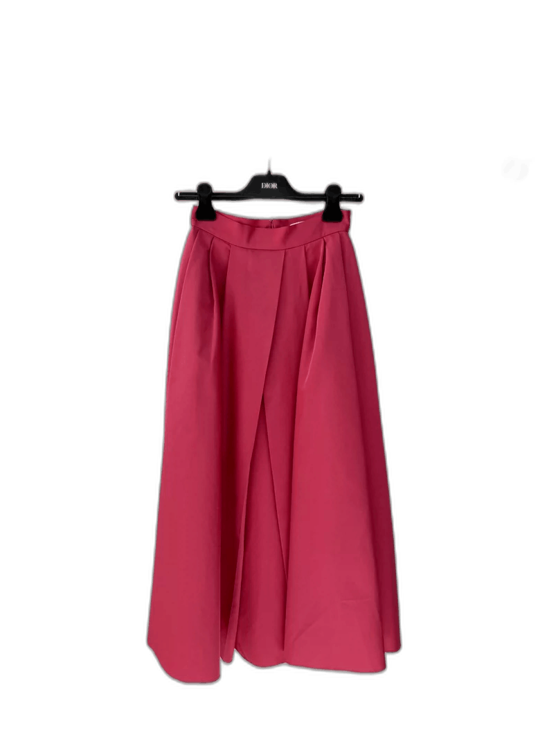 Dior New Dior Pink Silk-Wool Midi Skirt Size 34" / US 12 / IT 48 - 1 Thumbnail