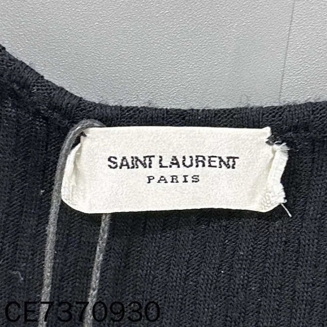 Saint Laurent Paris Saint Laurent Black Logo Embroidered Knit Vest M Size M / US 6-8 / IT 42-44 - 5 Thumbnail