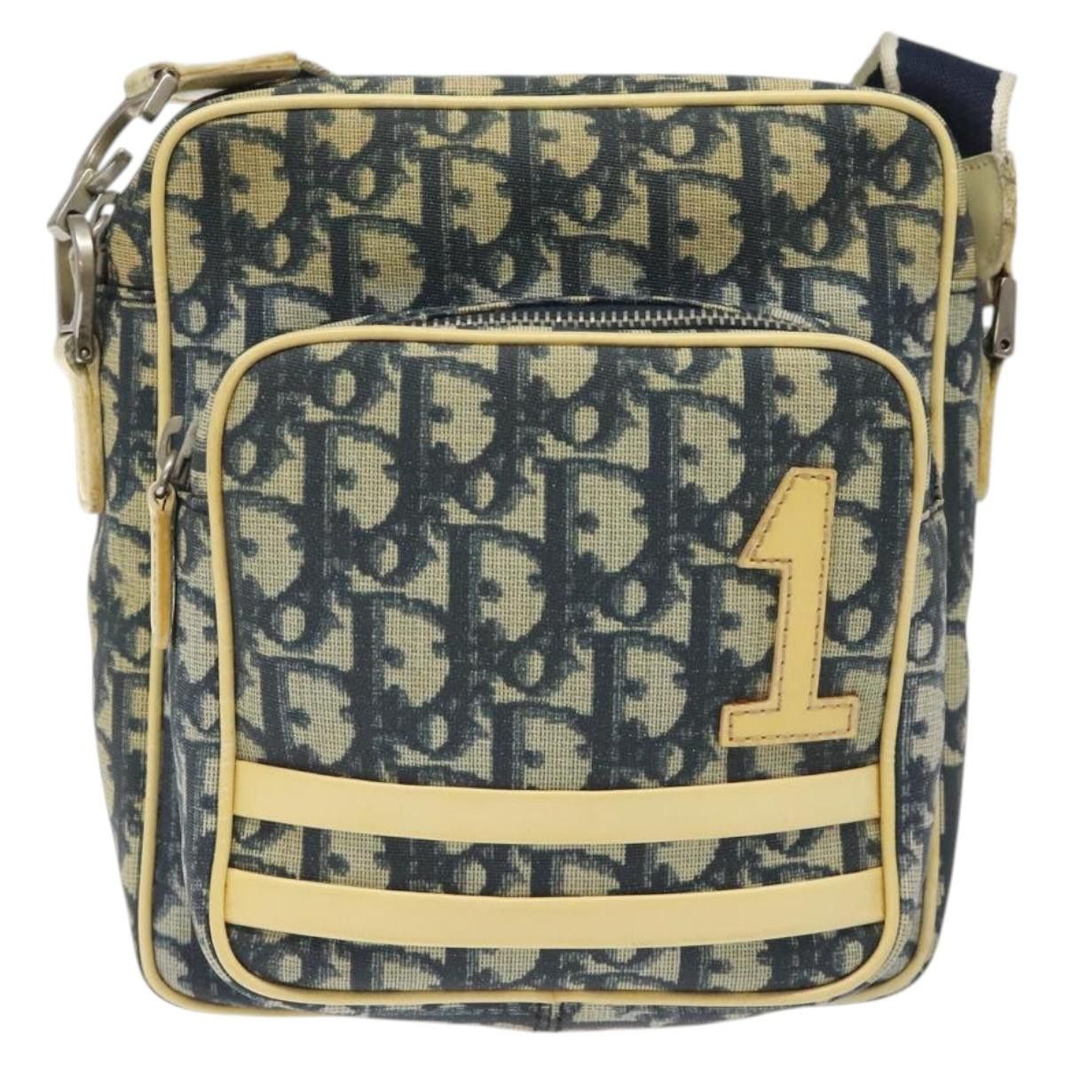 Dior DIOR Trotter Canvas Shoulder Bag Navy Gold Size ONE SIZE - 2 Thumbnail