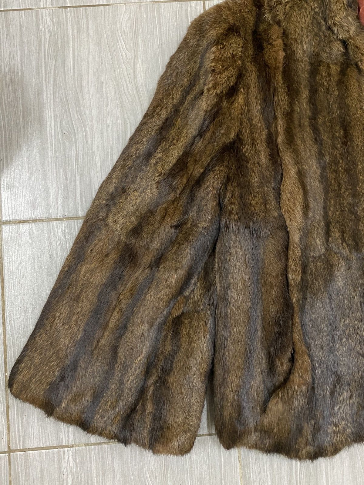 Vintage Vintage Real Fur Coat Brown Striped Jacket Size S / US 4 / IT 40 - 4 Thumbnail