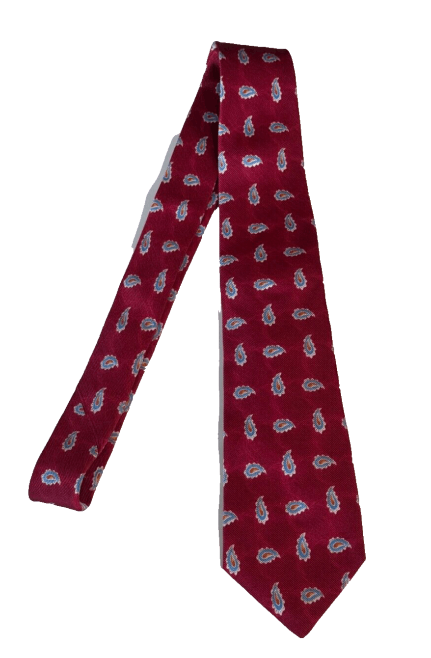 Kiton Kiton 7 Fold Neck Tie Red Blue Paisley Abstract Silk 3.5x59" Size ONE SIZE - 4 Thumbnail