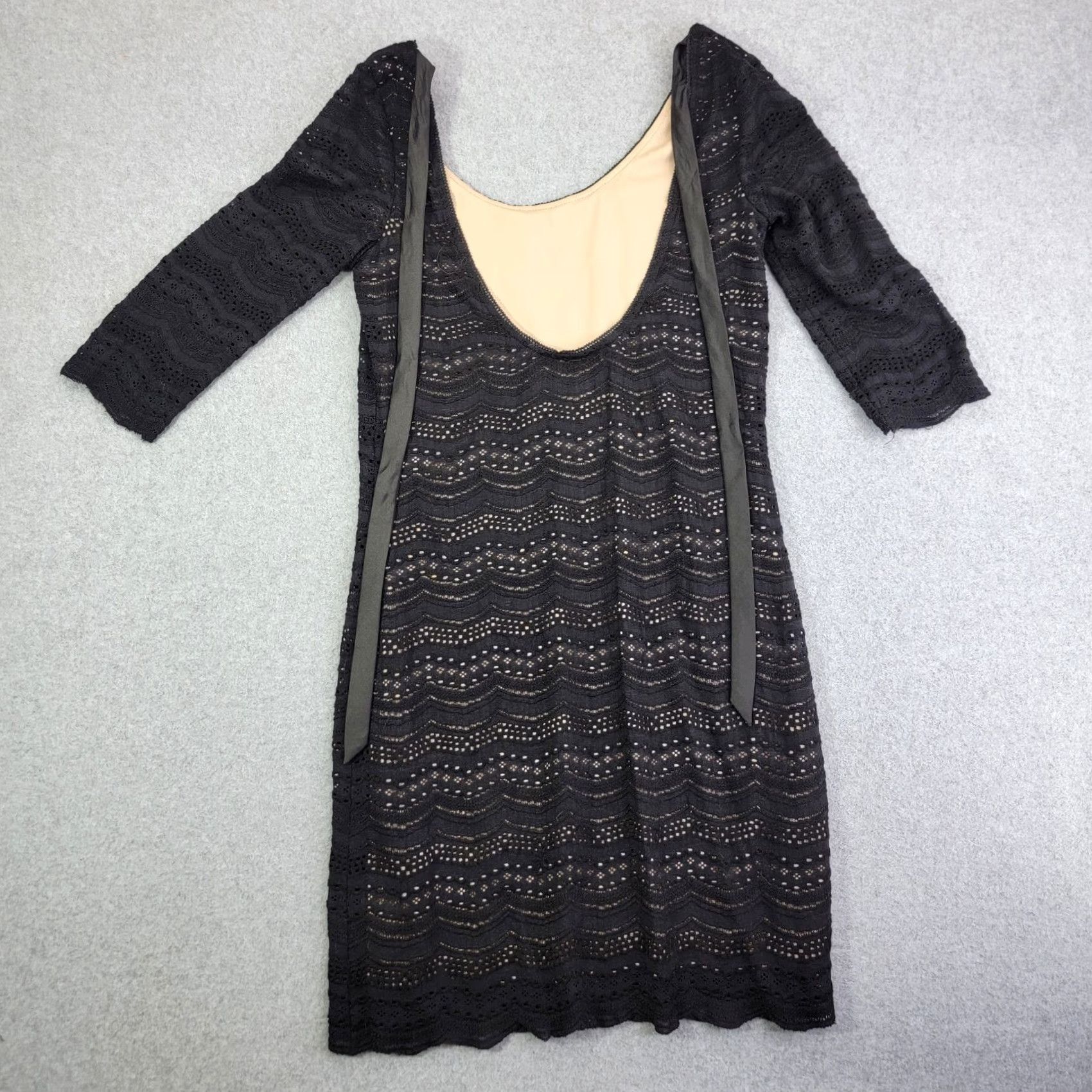 Vintage VINTAGE Denim & Supply Ralph Lauren Women’s Dress Black Lace Knit Scoop Back xs Dress Size M / US 6-8 / IT 42-44 - 5 Thumbnail