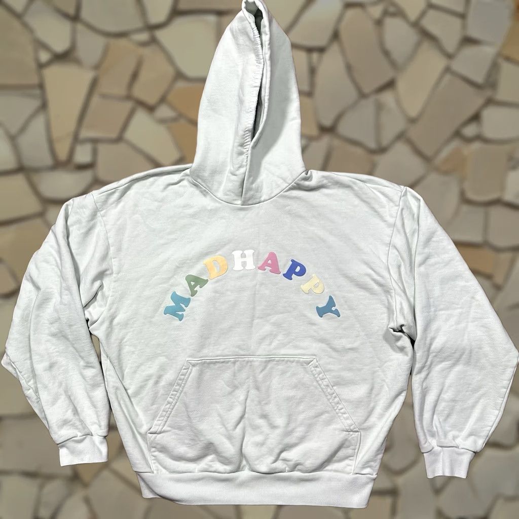 Madhappy Oversized Hoodie Sweatshirt Womens S Mint Green Logo Pullover Knit Cotton Long Sleeve, Women's