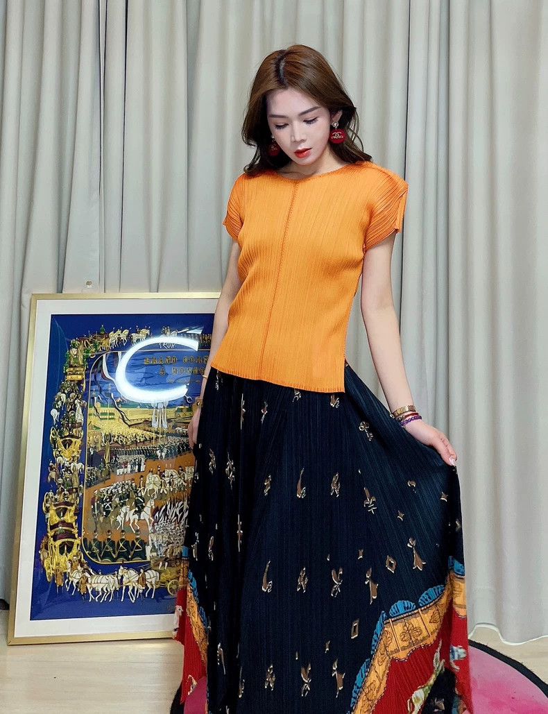 Issey Miyake Issey Miyake size:3 Long umbrella skirt of the black circu Size 31" - 6 Thumbnail