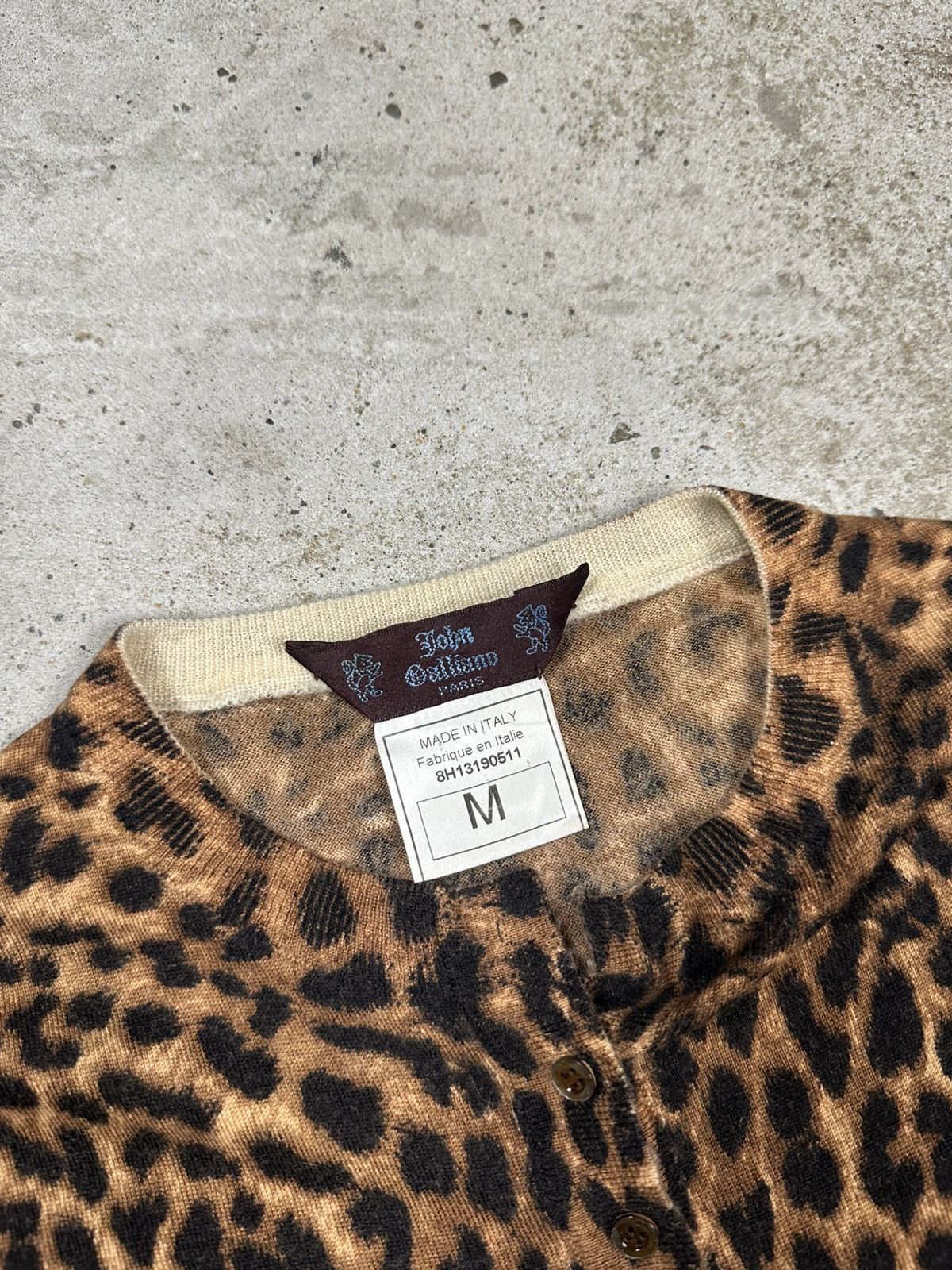 John Galliano Vintage 2000s John Galliano Leopard Print Cashmere Cardigan Size M / US 6-8 / IT 42-44 - 10 Thumbnail