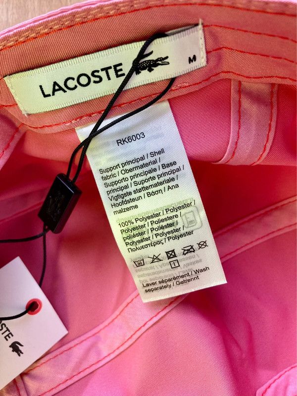 Lacoste cap hat casquette pink medium Velcro new panel Size ONE SIZE - 9 Thumbnail