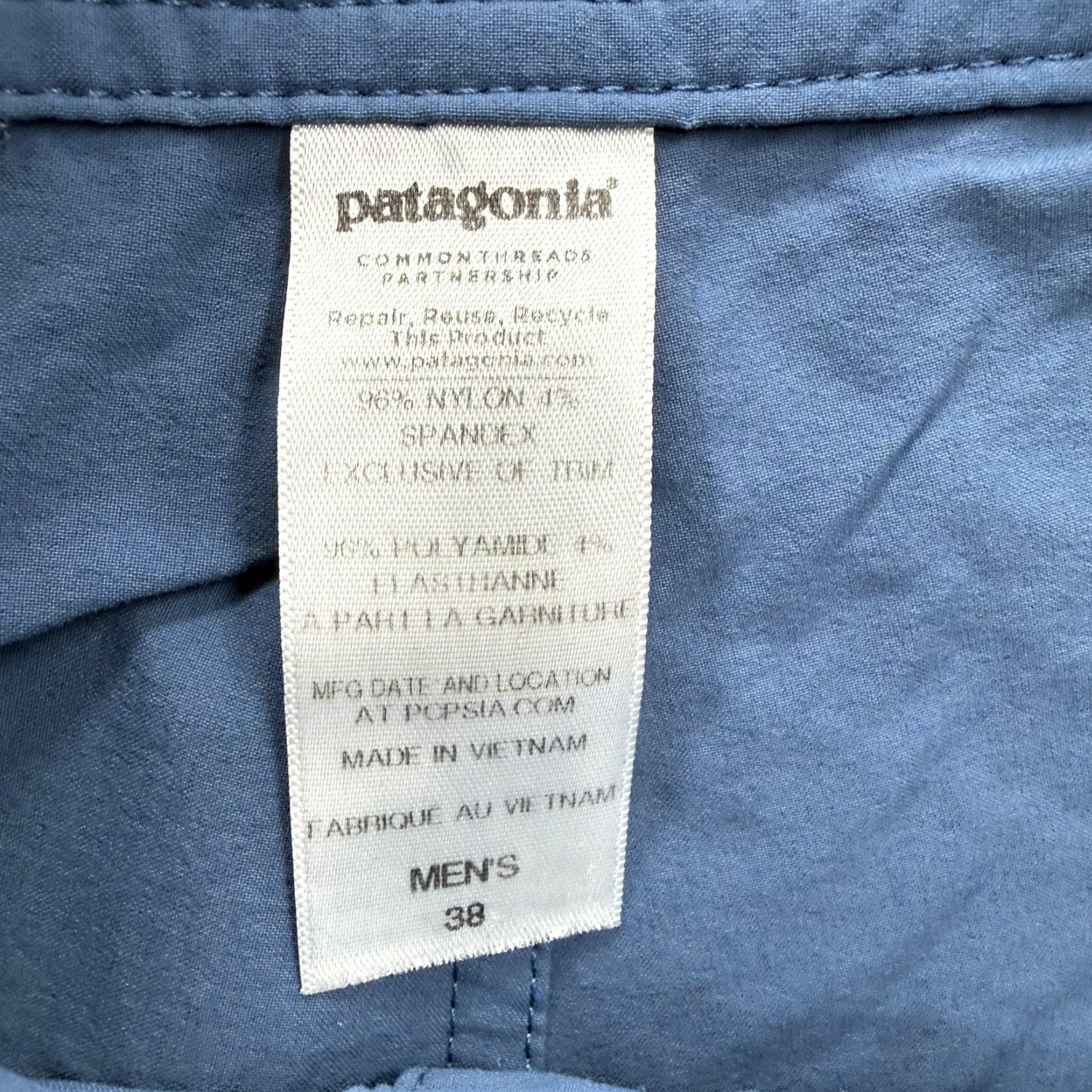 Patagonia Patagonia Board Shorts Mens 38 Blue Solid Swim Trunks Zip Pocket UnLined Stretch Size US 38 / EU 54 - 5 Thumbnail