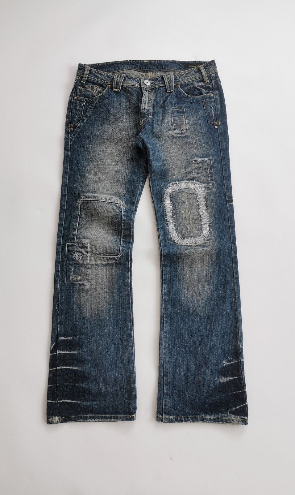 Japanese Brand Vintage Bootcut Camel Road Patchwork Denim Jeans Size 32" / US 10 / IT 46 - 2 Thumbnail
