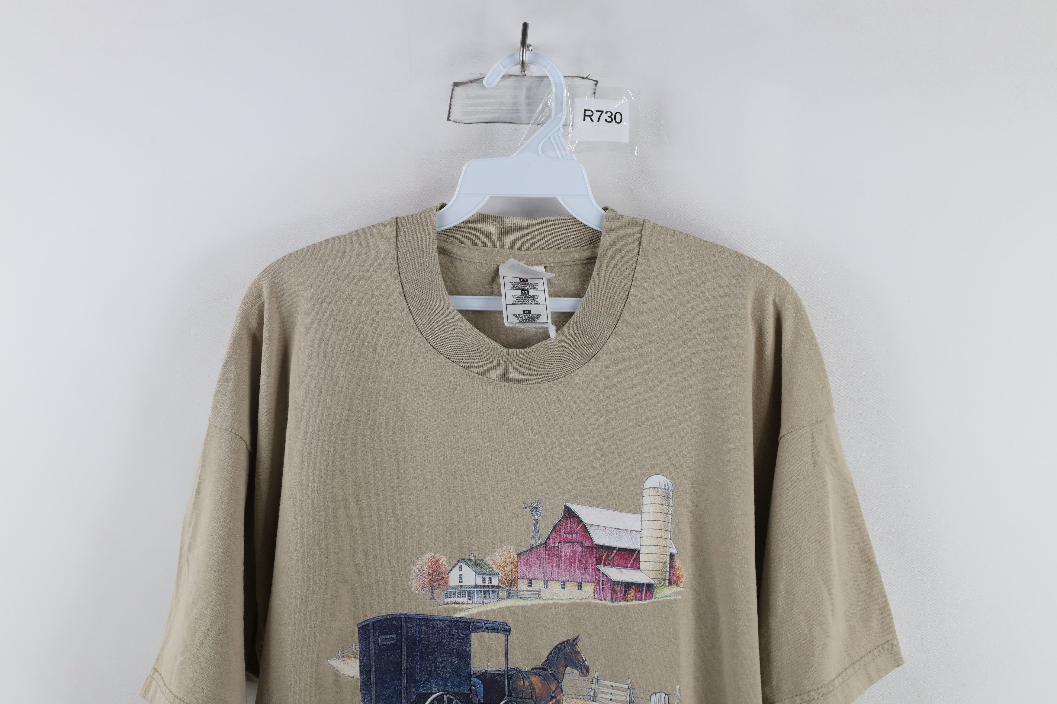 Vintage Vintage 90s Country Primitive Barn Farmhouse Horse T-Shirt Size XL / US 12-14 / IT 48-50 - 2 Thumbnail