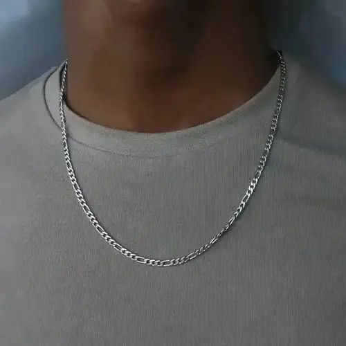 Other Silver Color Classic Figaro Chain Necklace Size ONE SIZE - 1 Thumbnail