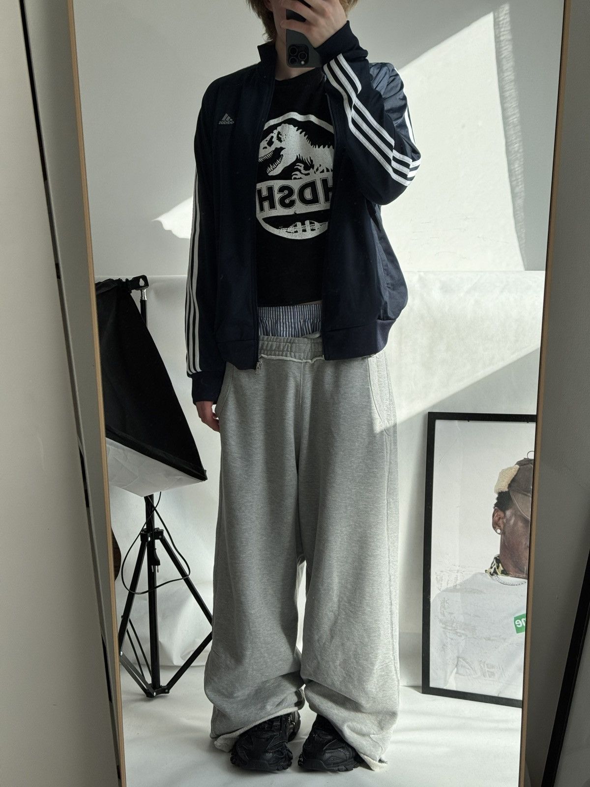 Adidas Vintage Crazy Adidas Navy Track Jacket Y2K Zip Up Hoodie Size US L / EU 52-54 / 3 - 13 Thumbnail