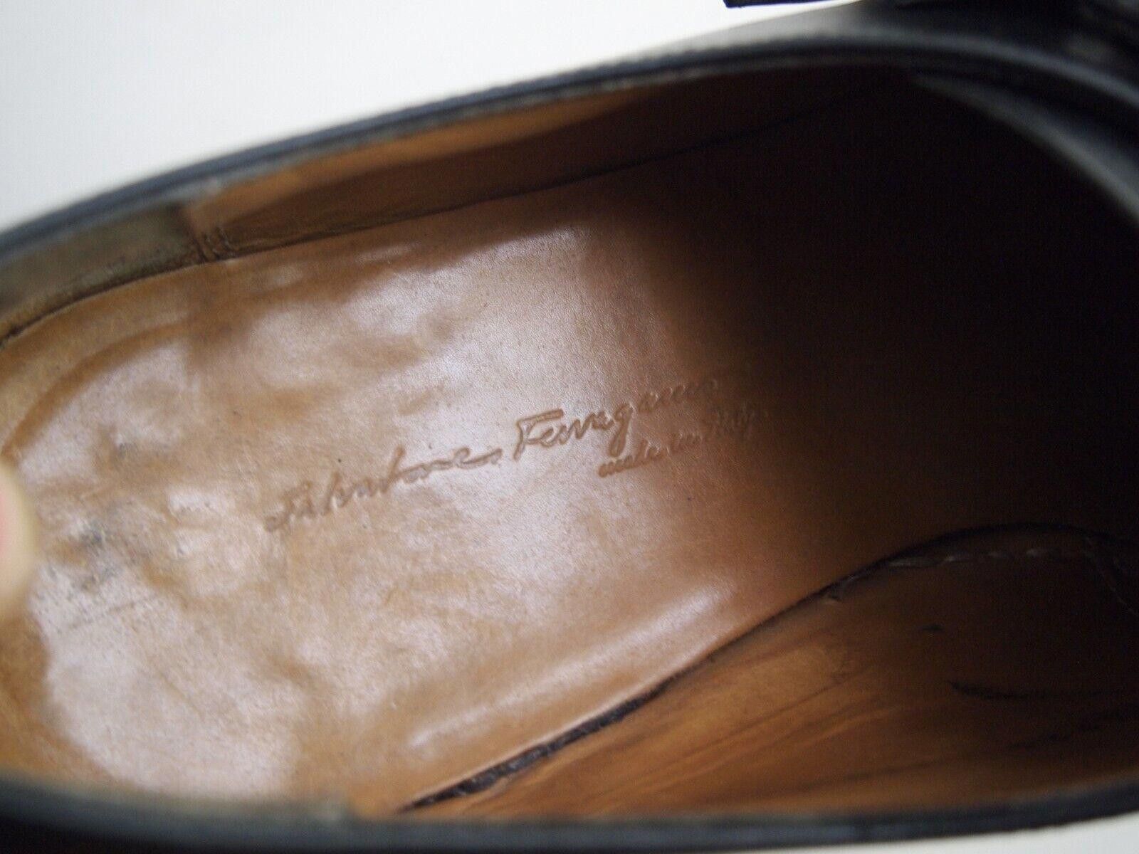 Salvatore Ferragamo Ferragamo Single Monks Black Polished Leather US 8 2E EU 41 Size US 9 / EU 42 - 8 Thumbnail