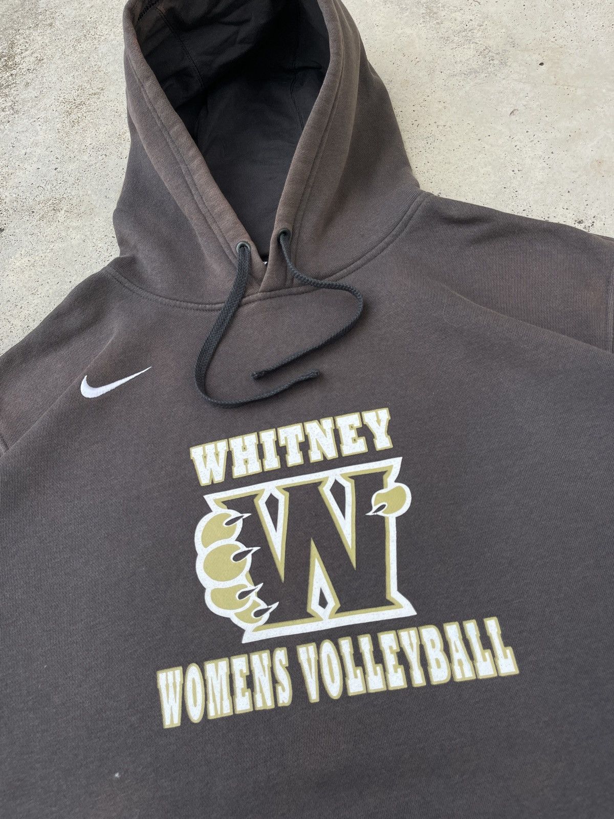 Nike × Vintage Vintage Y2K Sun Faded Brown Nike Whitney Volleyball Hoodie Size US XXL / EU 58 / 5 - 4 Thumbnail