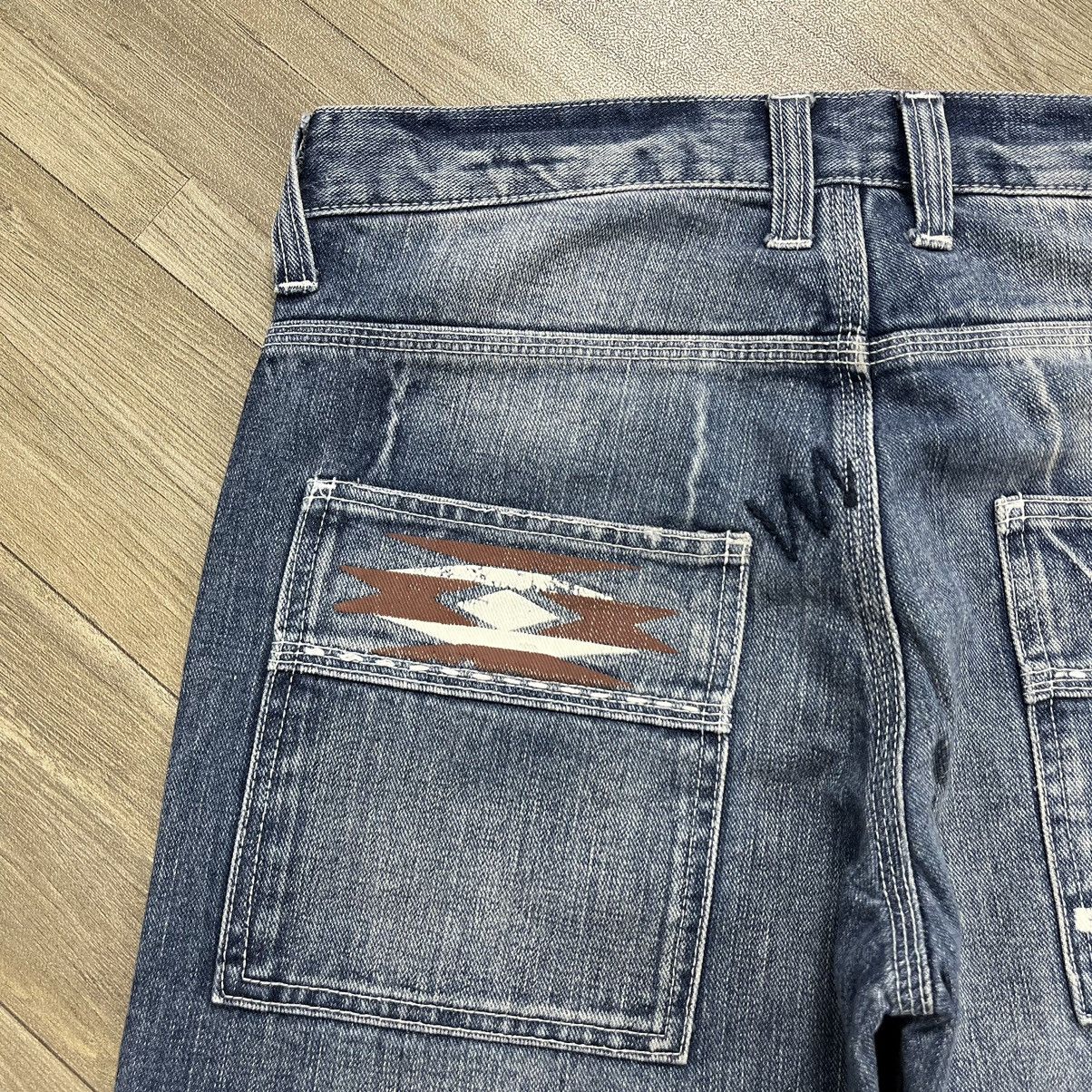 If Six Was Nine × Japanese Brand × Le Grande Bleu (L.G.B.) Mind of USA Distressed Patch Work Double Knee Painted Jeans Size US 32 / EU 48 - 16 Thumbnail