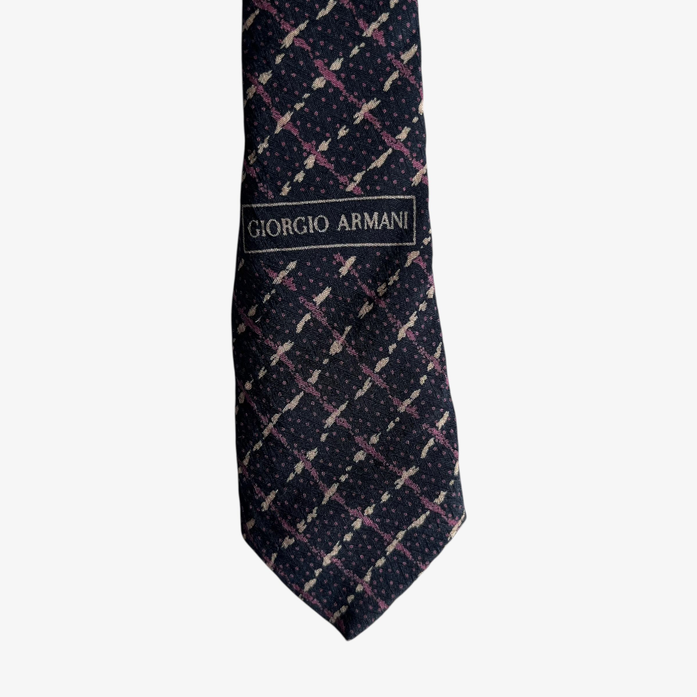 Giorgio Armani Vintage 90s Giorgio Armani Abstract Striped Silk Tie Size ONE SIZE - 4 Thumbnail