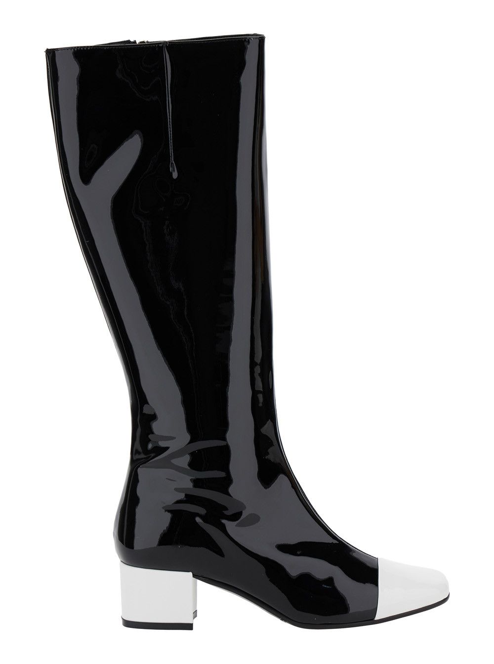 Carel Paris 'Malaga' Black Boots with Contrasting Toe in Patent Leather Woman Size US 7.5 / IT 37.5 - 1 Thumbnail