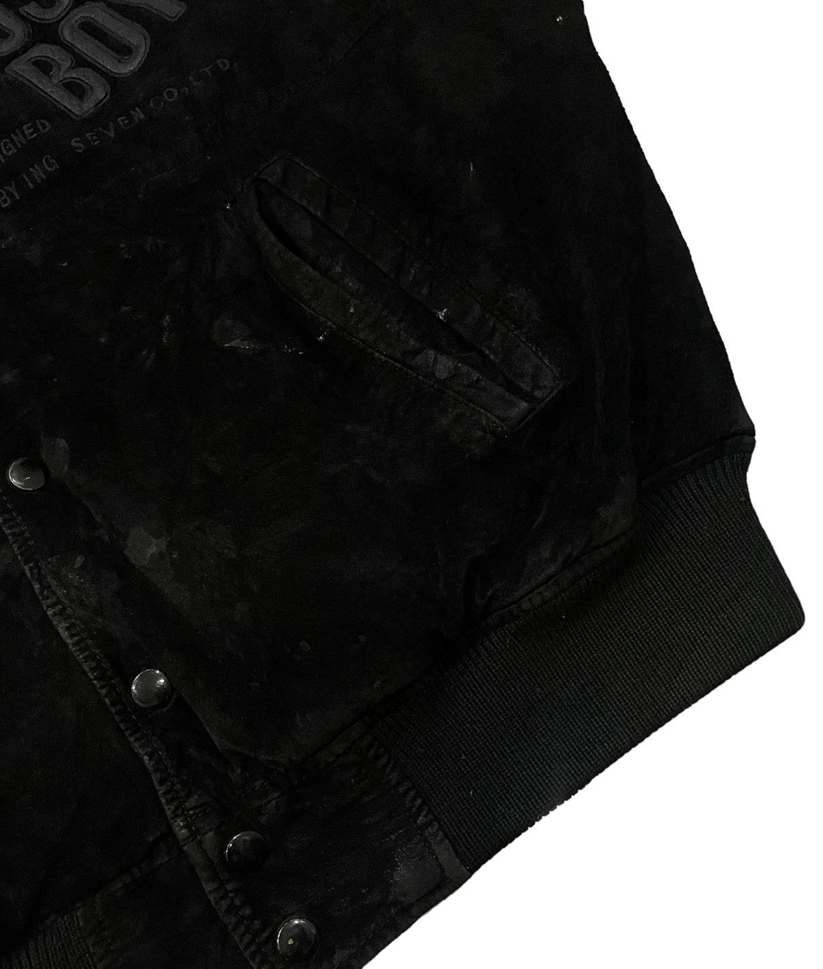 Japanese Brand Vintage Poshboy Blackout Pig Skin Leather Varsity Jacket Size US L / EU 52-54 / 3 - 11 Thumbnail