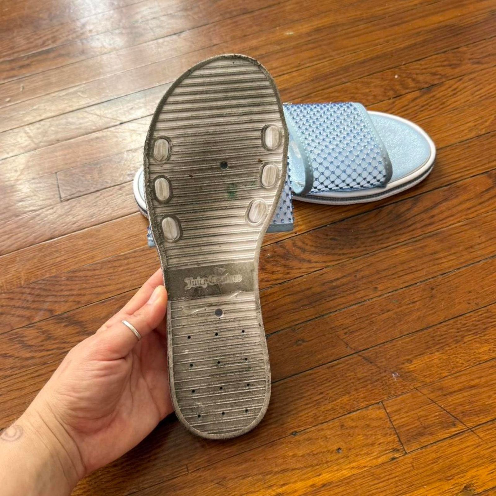 Juicy Couture ✿ y2k juicy couture mesh rhinestone slide sandals ⋆ Size US 9.5 / IT 39.5 - 8 Thumbnail