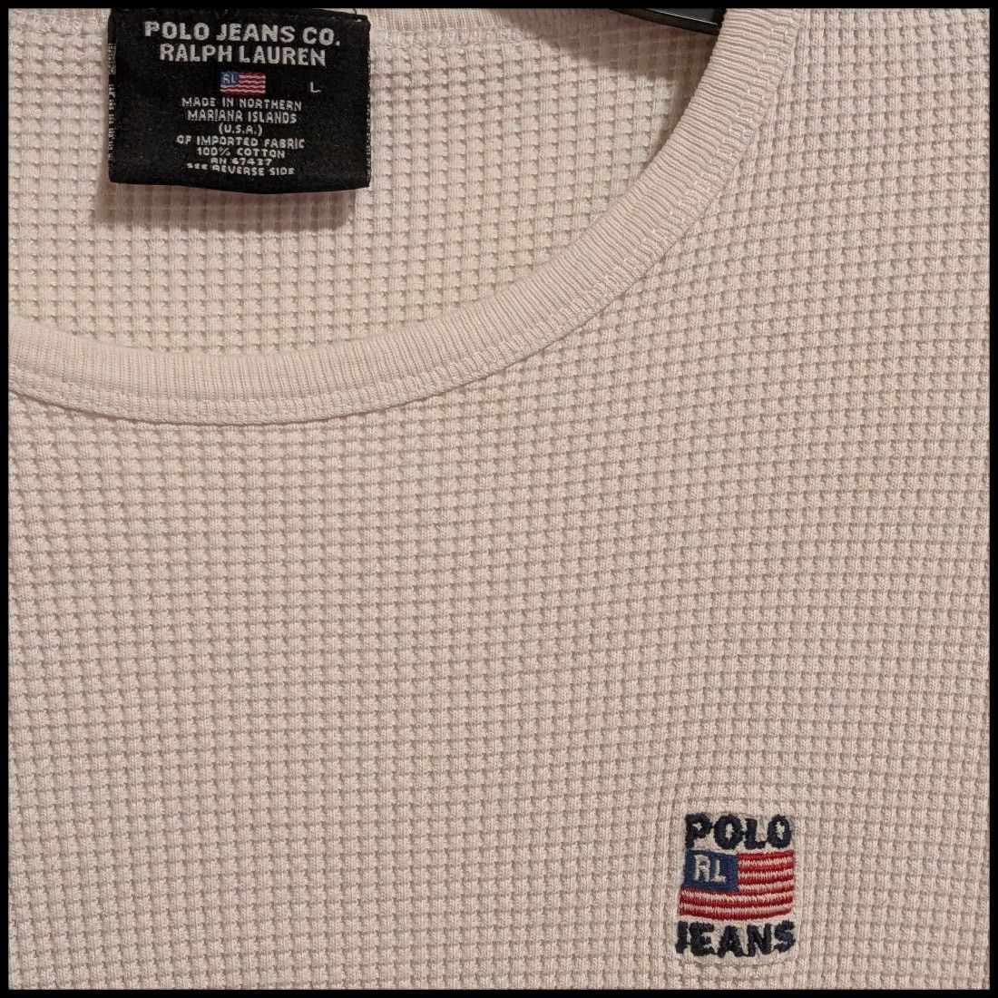 Polo Ralph Lauren Polo Jeans Co Ralph Lauren Long Sleeve Thermal Shirt Tan L Size US L / EU 52-54 / 3 - 3 Thumbnail