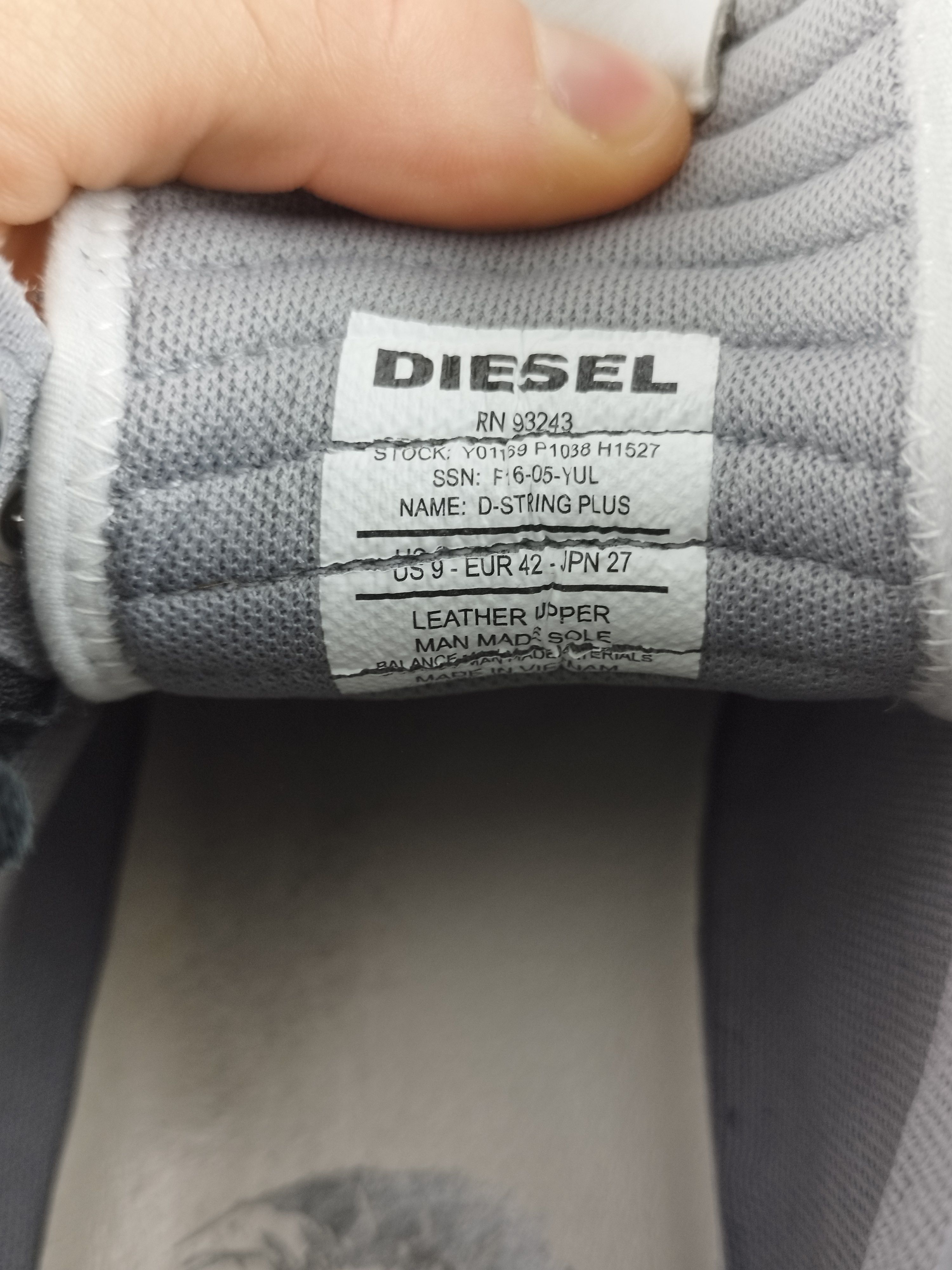 Diesel Diesel D-string High Trainers leather side zip Size US 9 / EU 42 - 12 Thumbnail