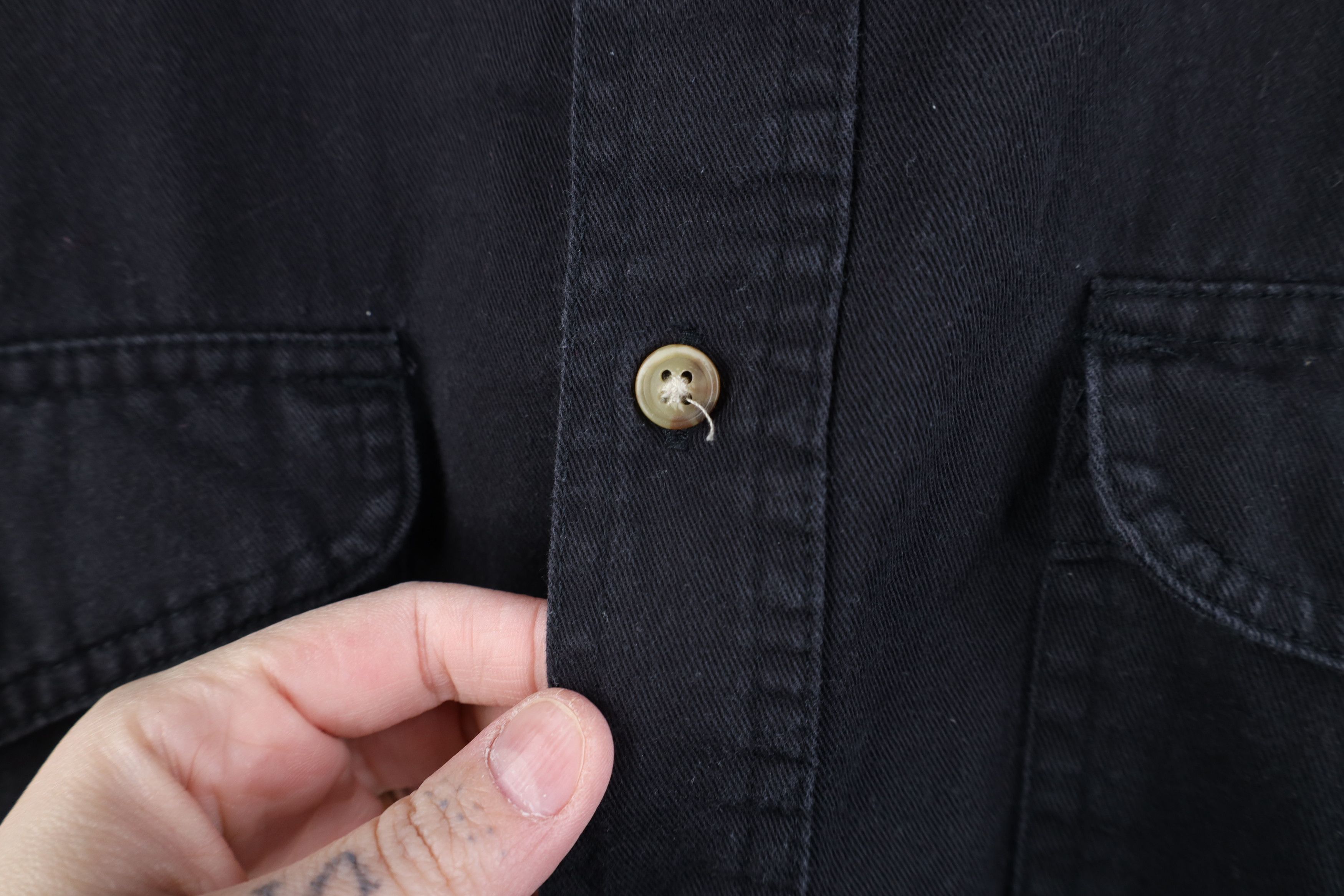 Vintage Vintage 90s Streetwear Cotton Twill Button Down Shirt Black Size US XXL / EU 58 / 5 - 6 Thumbnail