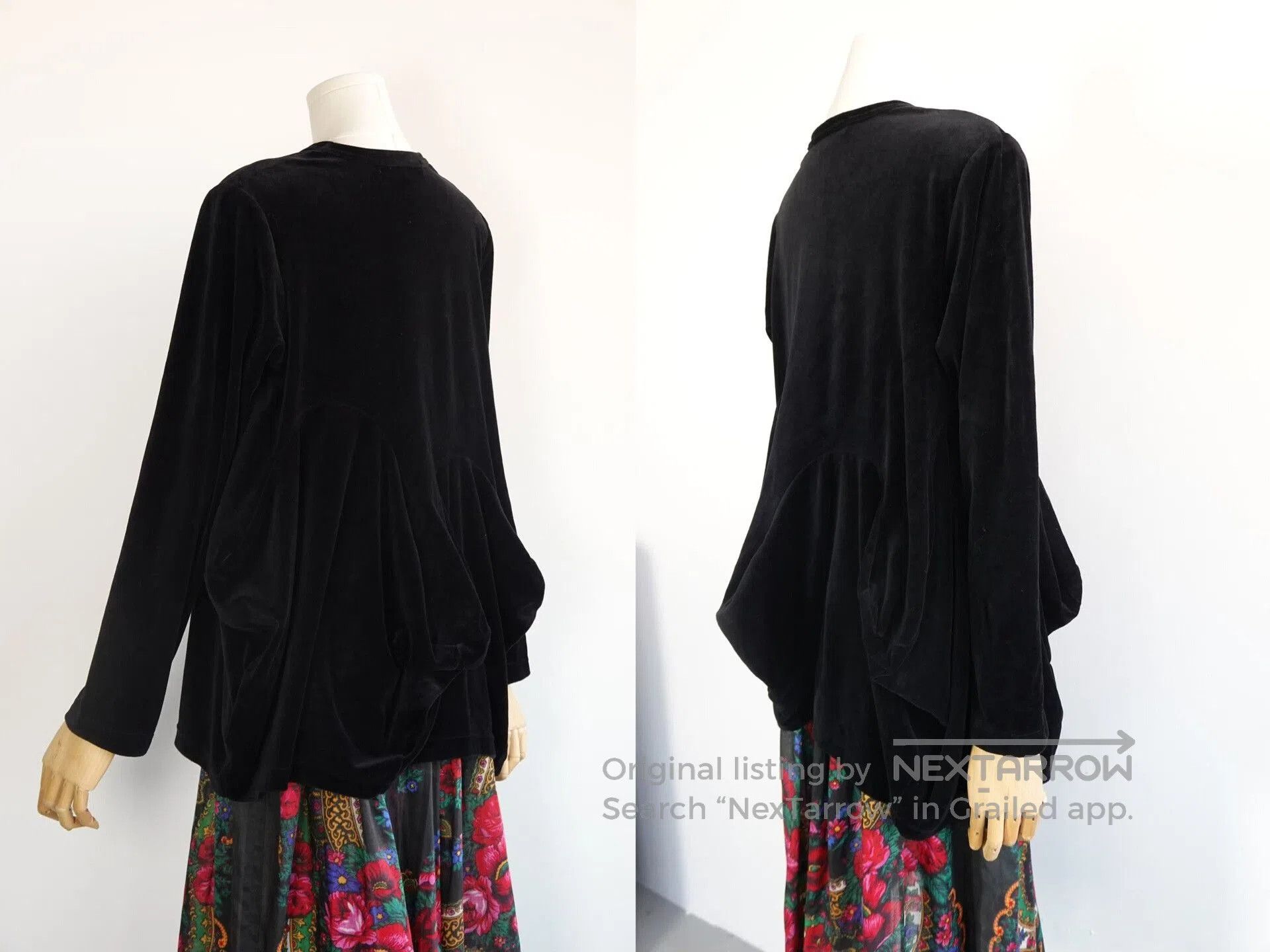 CDG by Comme des Garcons Black Velvet Volume Structure Top. Size S / US 4 / IT 40 - 6 Thumbnail