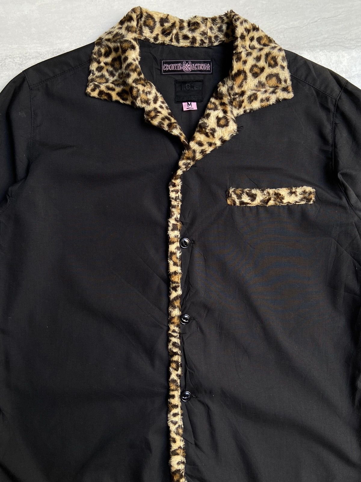 Designer I.C.E COUNTER ACTION Black Shirt Leopard Printed Size US L / EU 52-54 / 3 - 2 Thumbnail