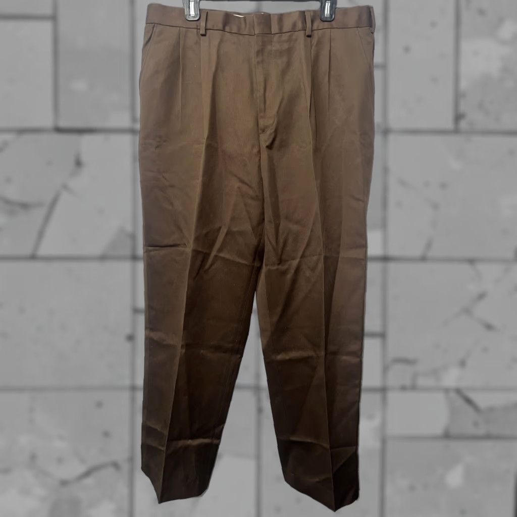 Lands' End VINTAGE Lands' End Brown NWT Dress Pants Mens 36x29 Size US 36 / EU 52 - 1 Thumbnail